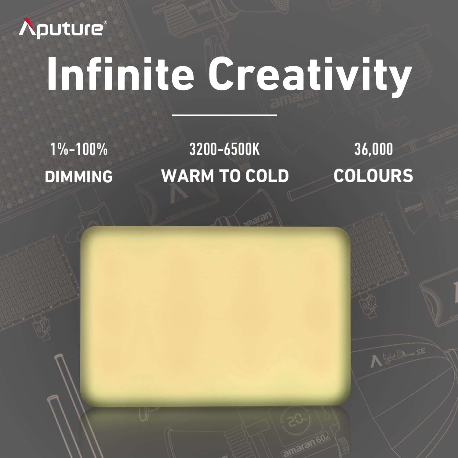 Aputure MC Aputure Amaran AL-MC RGB Led Video Light TLCI/CRI 96+ RGB 0-360 Full Color 3200-6500K Adjustable 0-100% Stepless Dimming CCT/HSI/FX Mode Built-in Lighting Effect App Control Wireless Charge 5