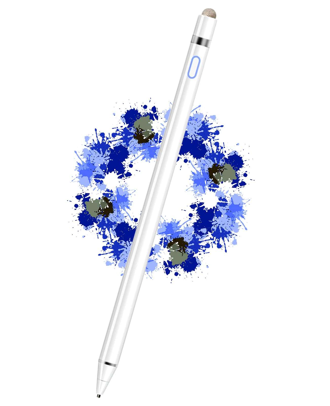 DOGAIN Stylus Pen for iPad and Touchscreens - Active Digital Fine Point Pencil with Dual Touch Function - Compatible with iPad Pro/Air/Mini, iPhone, Samsung, iOS, Android - White 1