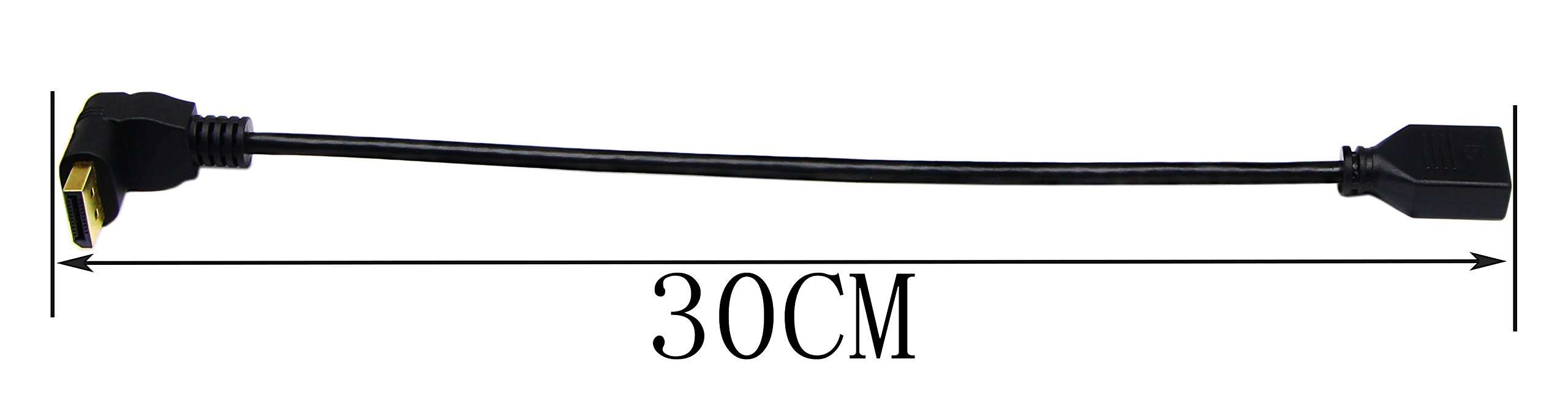 (30 CM/12inch) DP to DP Cable, CGTime Gold Plated 90 Degree Angled Down Displayport Male to Displayport Female Audio and Video Extension Adapter Cable (Down M/F) 2