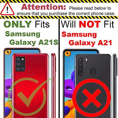CoverON Slim Cover for Samsung Galaxy A21s Phone Case, Crystal Clear Lightweight Hard Back - TPU Red Bumper 2