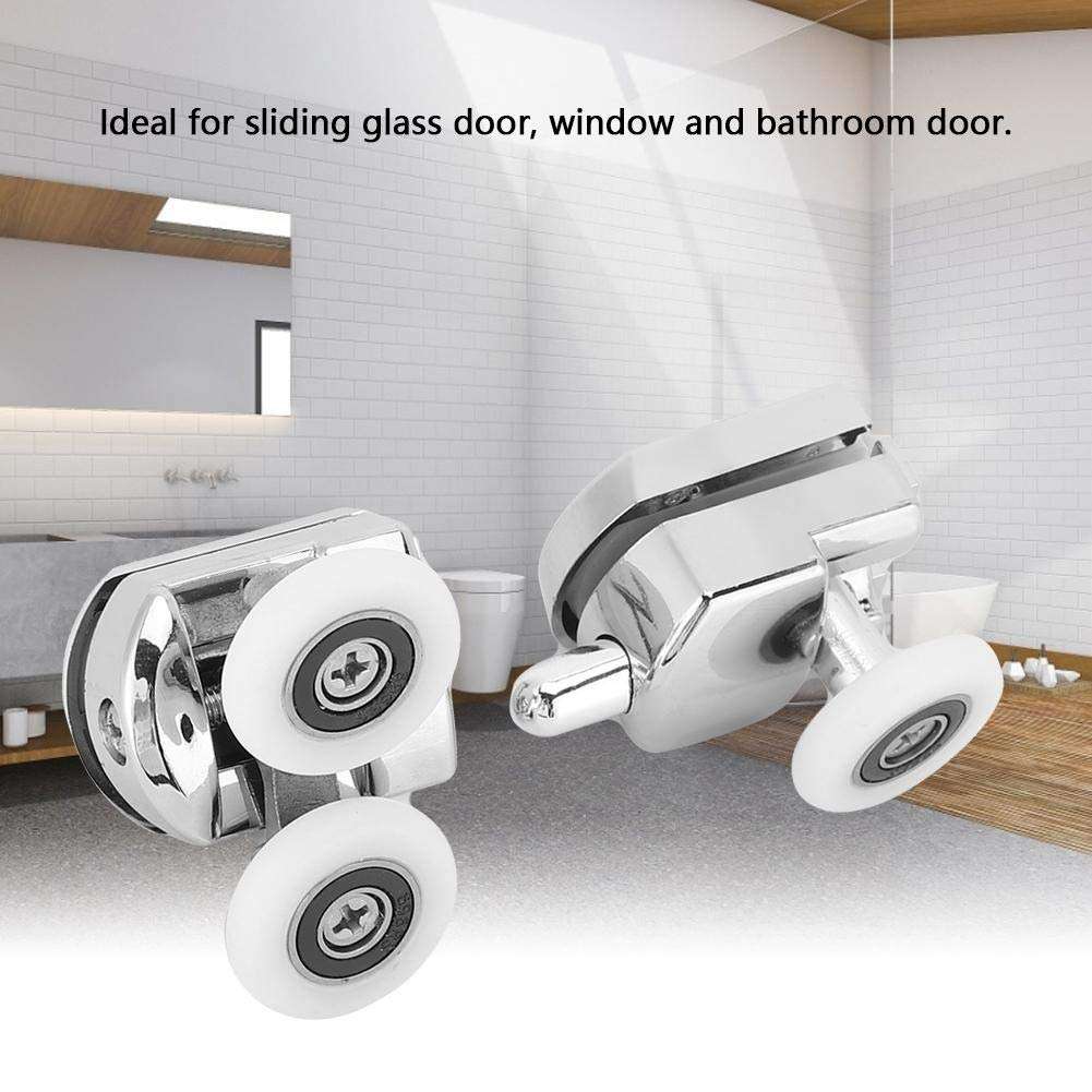 VBESTLIFE Door Wheel, Sliding Roller Wear-Resisting, Safe 2Pcs Bathroom Roller, Door Hardware Supplies for Bathroom Glass Door Sliding Door Accessories Track Door 5
