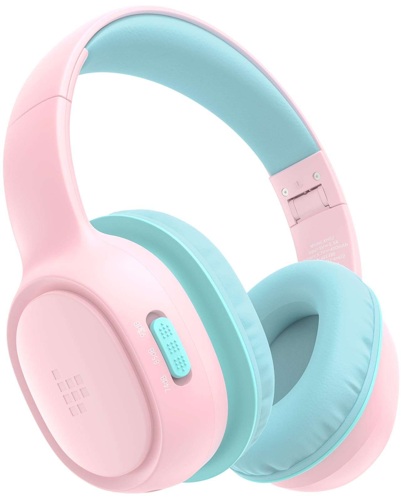 Tronsmart KH02 Kids Bluetooth Headphones Volume Limit 74/85/93dB, 45H Playtime, Bluetooth 5.3, 3.5mm Jack, Foldable, Wireless Headphones with Microphone for School/Travel/Plane (Princess Pink) 1
