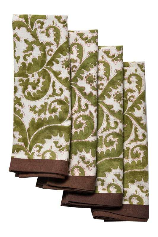 CONTRAST LIVING Paudel Hand Block Printed Kitchen Towel/Dish Towel/Hand Towel Multi Color Set of 4 Pcs 5