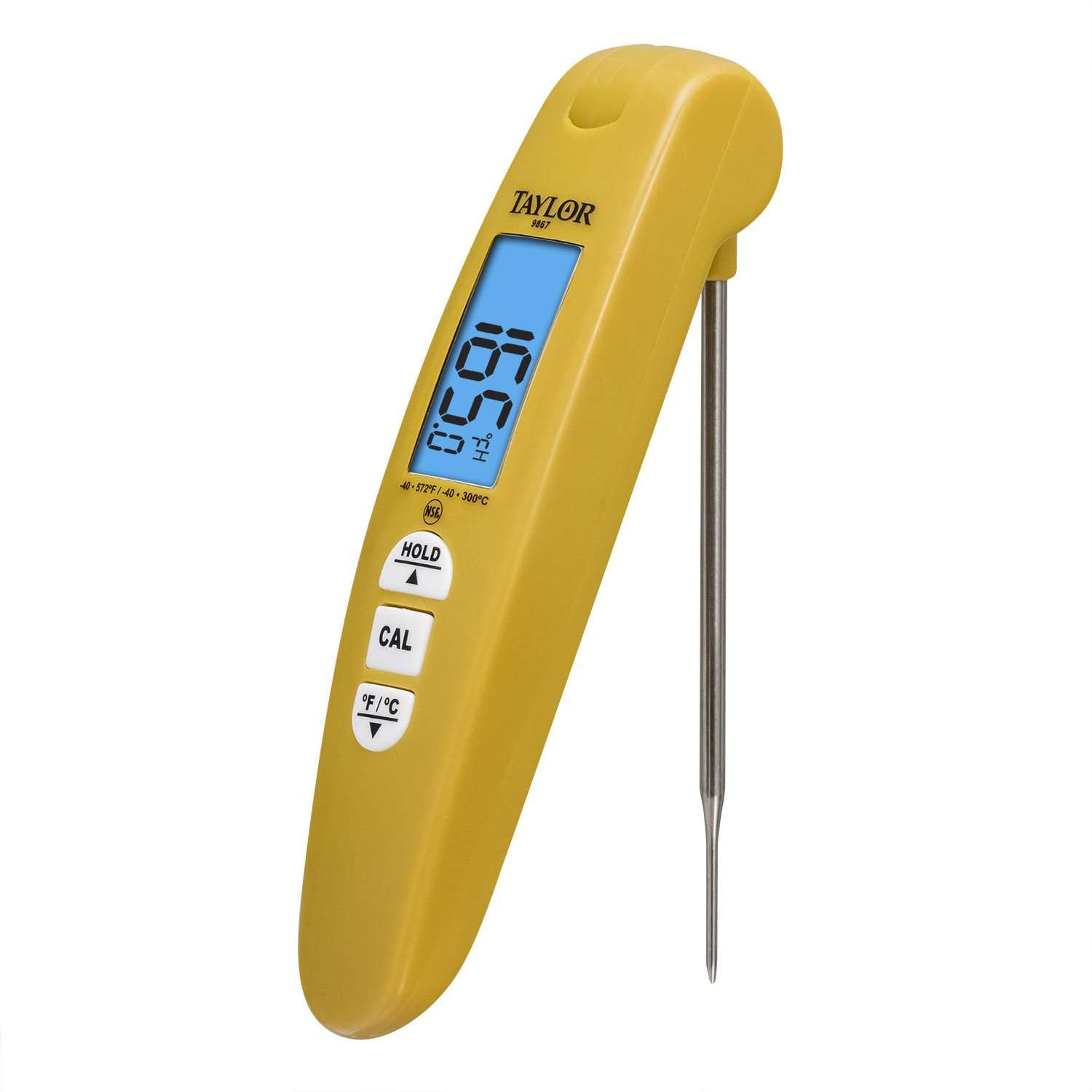 Taylor Digital Turbo Read Thermocouple Thermometer with Folding Probe, Yellow 1