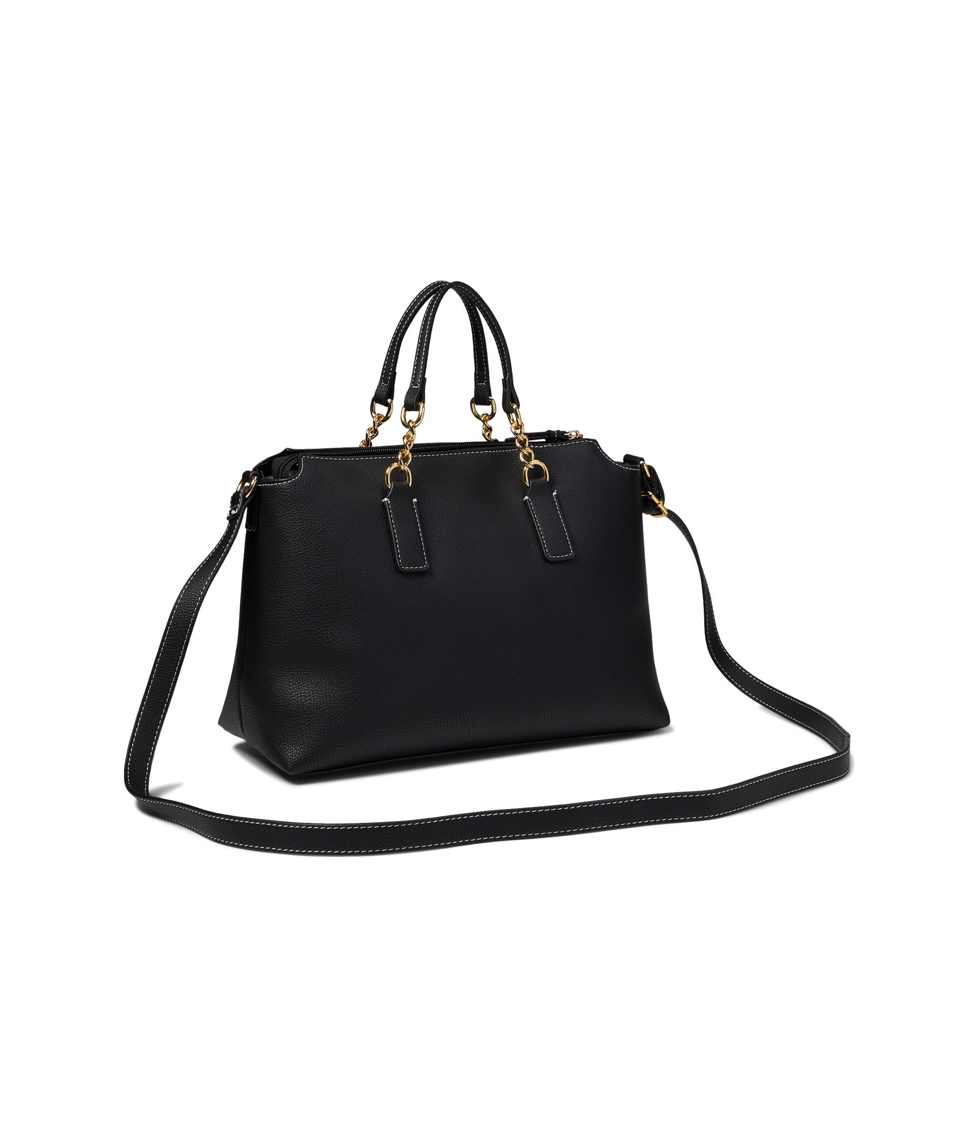 Tommy Hilfiger Maxine II Convertible Satchel w/Hangoff Pebble PVC Black One Size 3