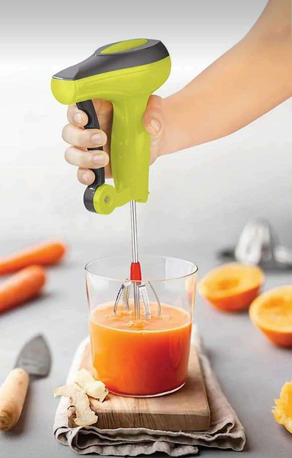 PRIVERA Power-Free Hand Blender and Beater in Kitchen Appliances with High Speed Operation (Egg and Cream; Milkshake; Soup; Lassi; Butter Milk Maker) (Orange) 6