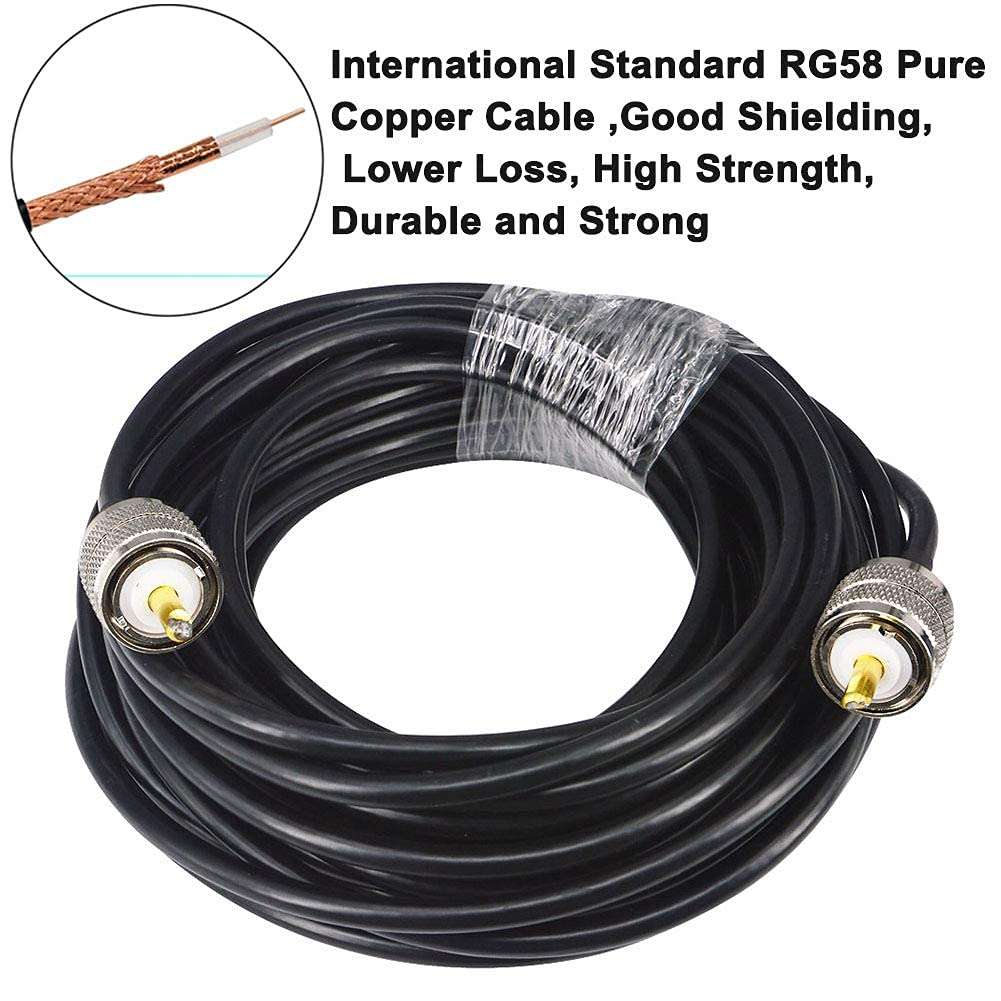 onelinkmore CB Radio Cable PL259 Jumper 50 Ohm Coax Cable Connector 16ft Antenna Cable UHF Male Antenna Cable Male To Male Cable,PL259 Jumper for CB Ham Radio Antenna Analyzer Dummy Load and SWR Meter 3