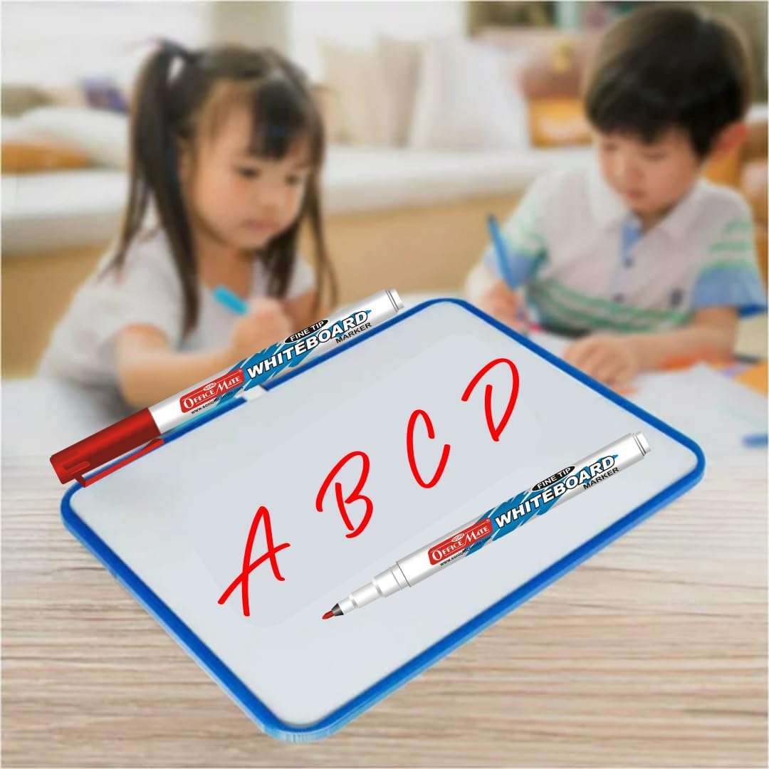 Soni Officemate Slim Whiteboard Marker, Assorted Colour-(4 Pcs- 2 Sets) 5
