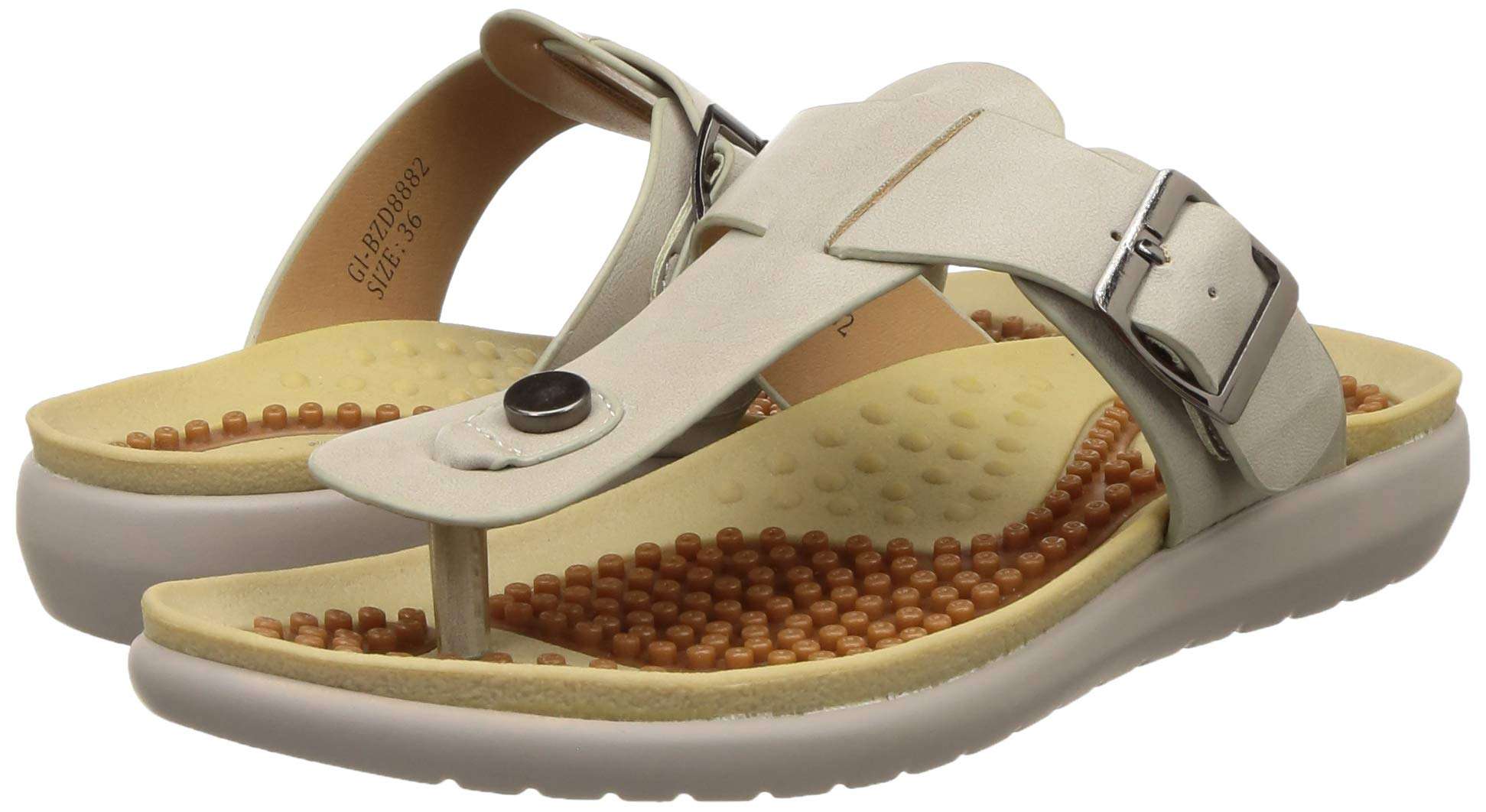 Liberty HEALERS Women's GI-BZD8882 Grey Flip-Flops - 38(5555751202380) 3