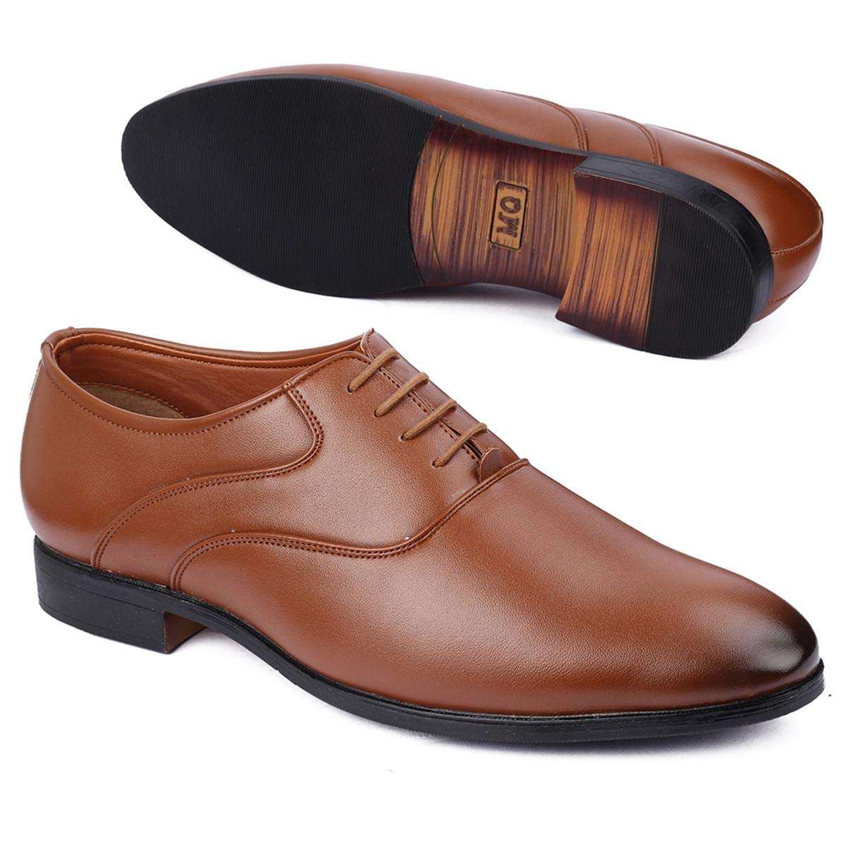 MUTAQINOTI Men's Tan Classic British Leather Shoes for Men Formal 7 UK Czech - MQLXPLRGTN007 5