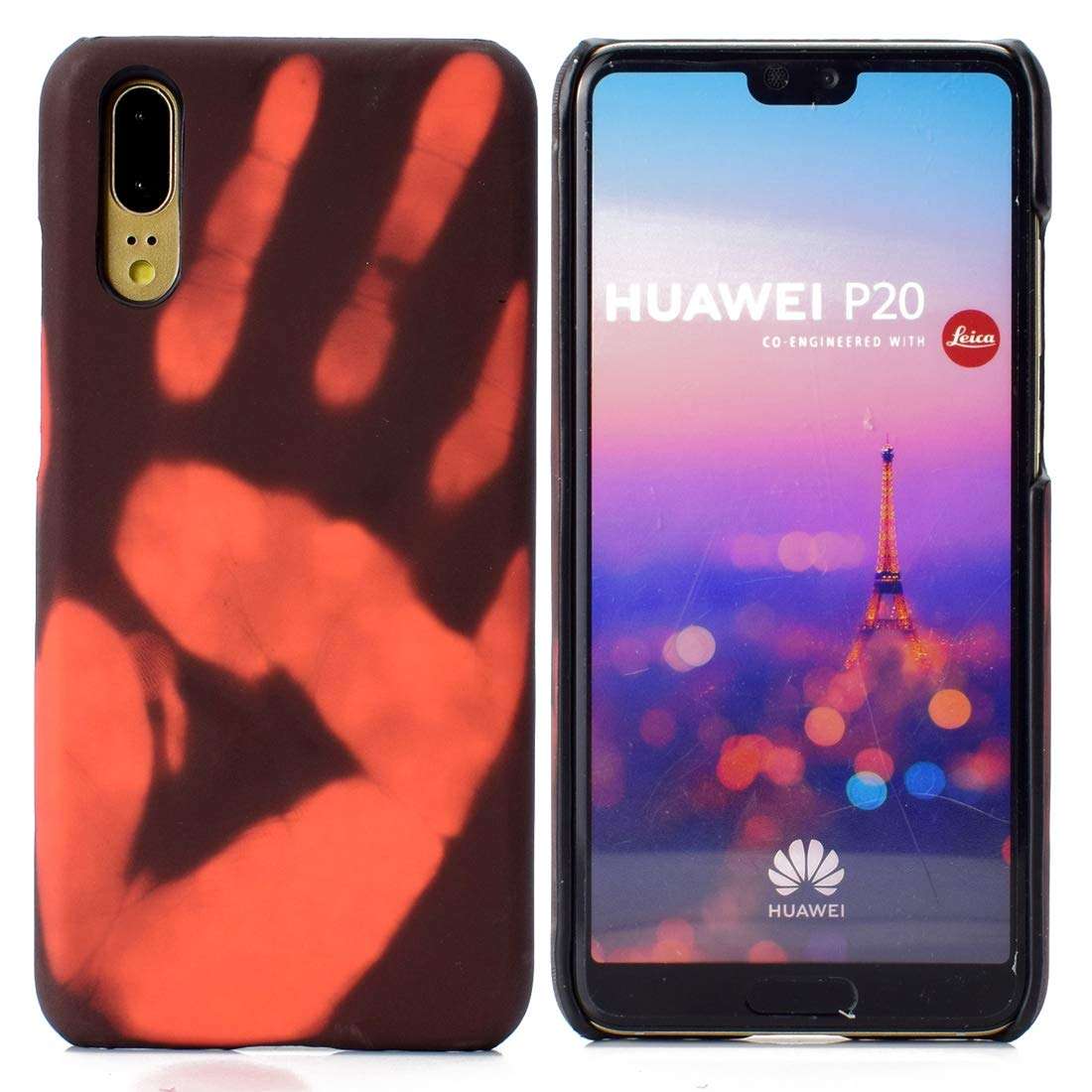 DINGXUEMEI XUEMEI CASE Hard Cell Phone Cases & Covers Paste Skin + PC Thermal Sensor Discoloration Case for Huawei P20 (Color : Color4) 1