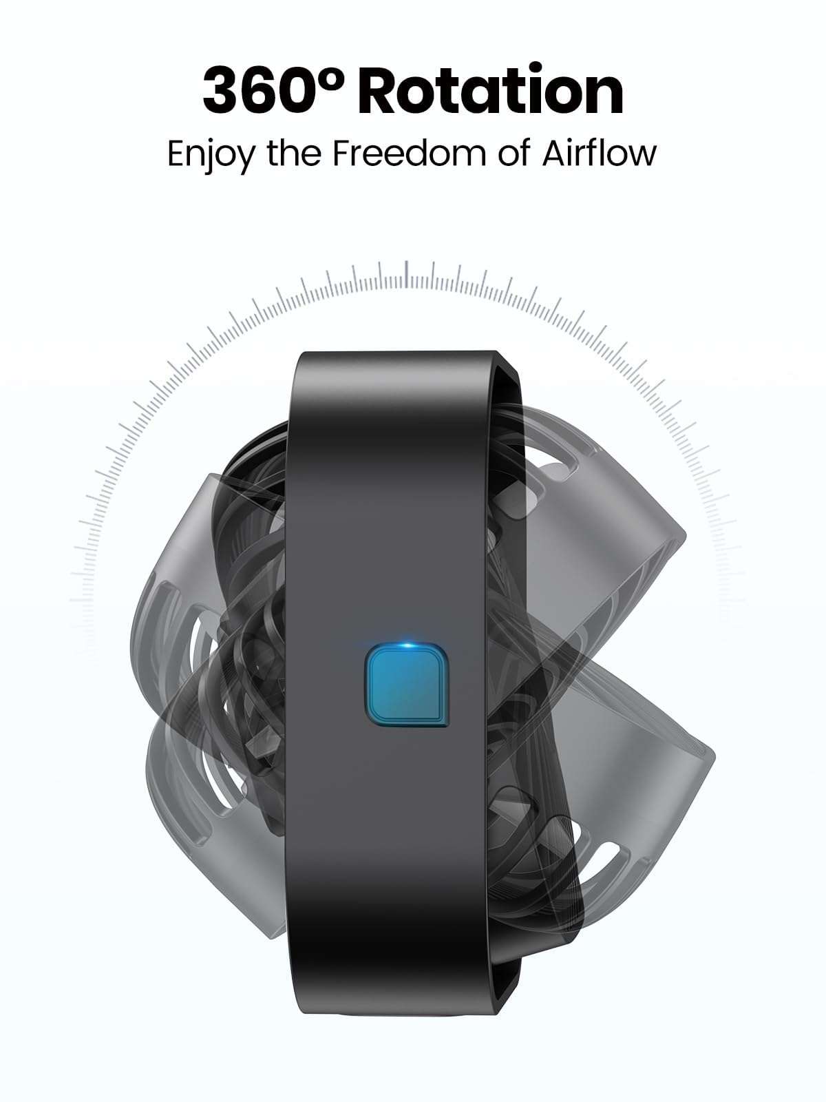 ARCTICOOL Small Table Fan, Mini USB Desk Fan, Strong Airflow & Quiet, USB Powered, 3 Speeds Wind Small USB Fan for Desk, 360° Rotatable for Home Office Table Desktop (4 Inch) 6