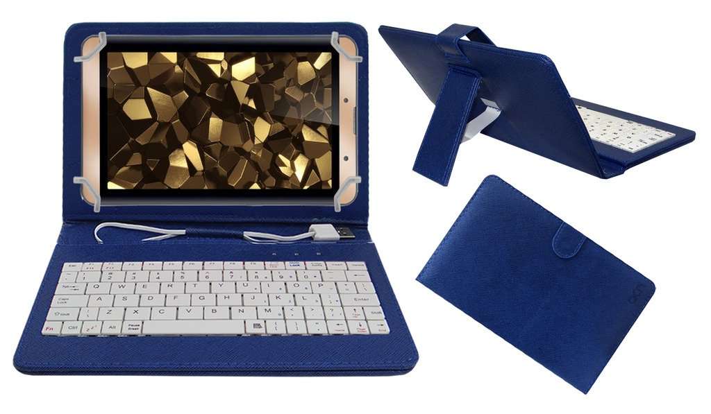 ACM USB Keyboard Case Compatible with Iball Slide Snap 4g2 Tablet Cover Stand Study Gaming Direct Plug & Play - Blue 1