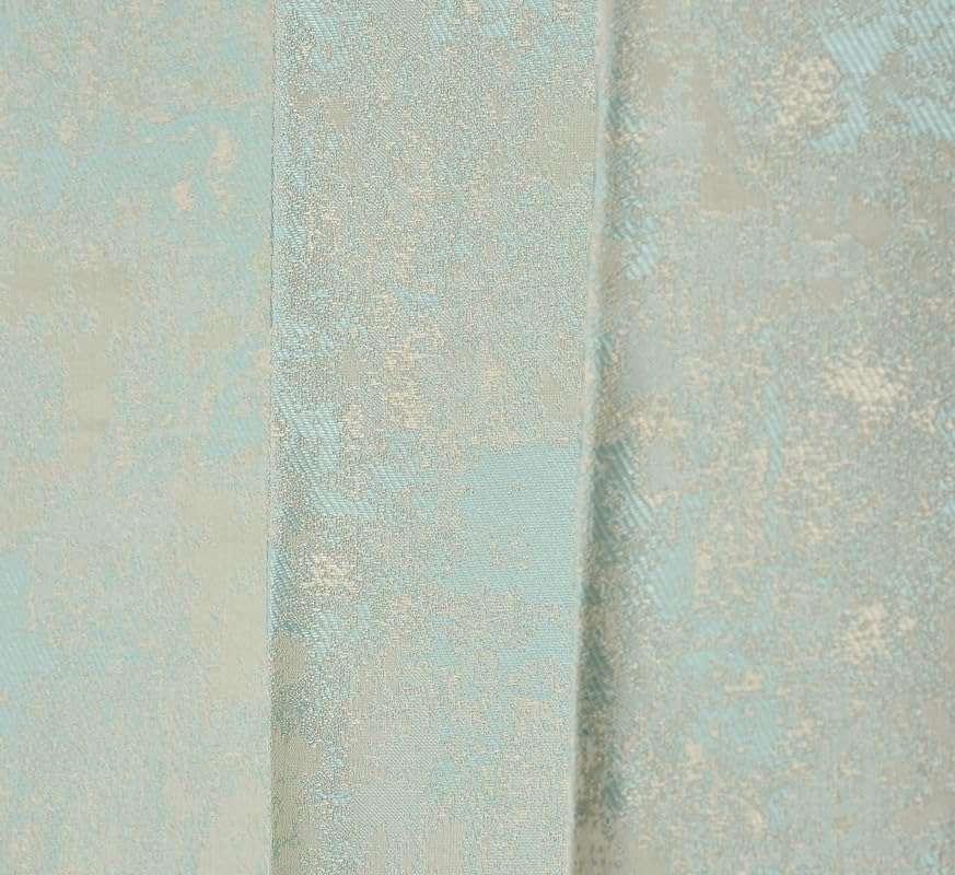 gsd home Premium Heavy Jacquard Fabric Room Darkening Creation Texture Design Curtains 9 Feet for Long Door, Aqua, 2 Pieces 5