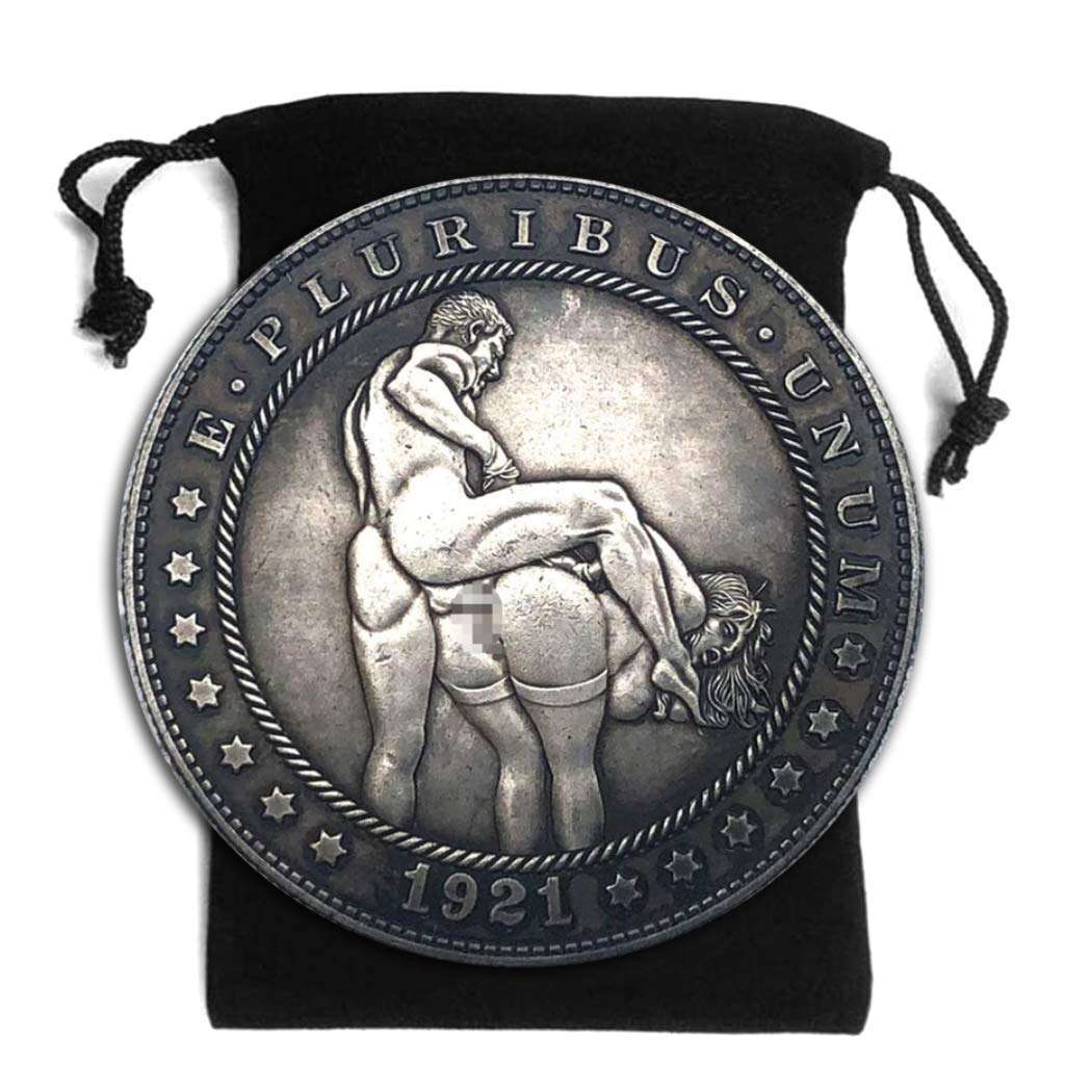 MOMOKY Expression of Love Hobo Coin Collecting 1921 Challenge Coin-Funny Adult Toy Arts Naked Souvenir Old Coins-American Liberty Eagle Lucky Morgan Coin Discovery Collection 6