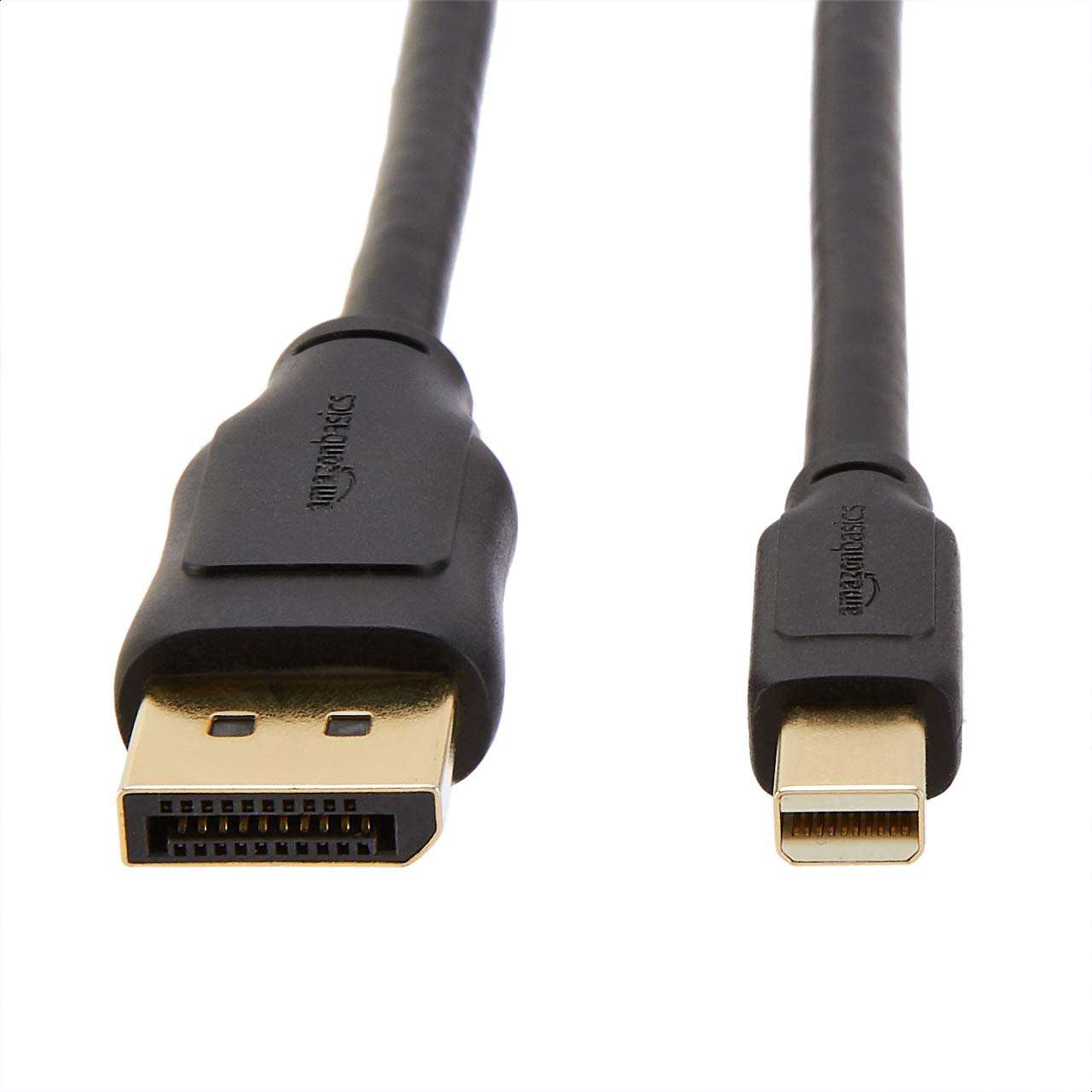 Amazon Basics Mini DisplayPort to DisplayPort Display Cable, 4Kx2K, Gold-Plated Plugs, 6 Foot, Black 2