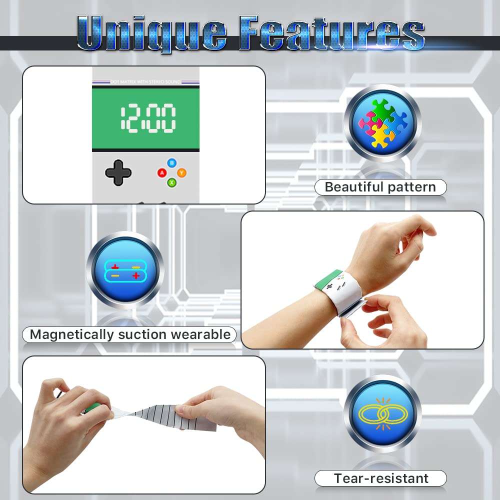 Joyday Paper Watch, Creative Digital Magnetic Waterproof Wrist Watch, Novelty Paper Wristwatch, Paper Waterproof Watch Bands Gifts for Christmas New Year for Men Women Boys Girls (White) 3