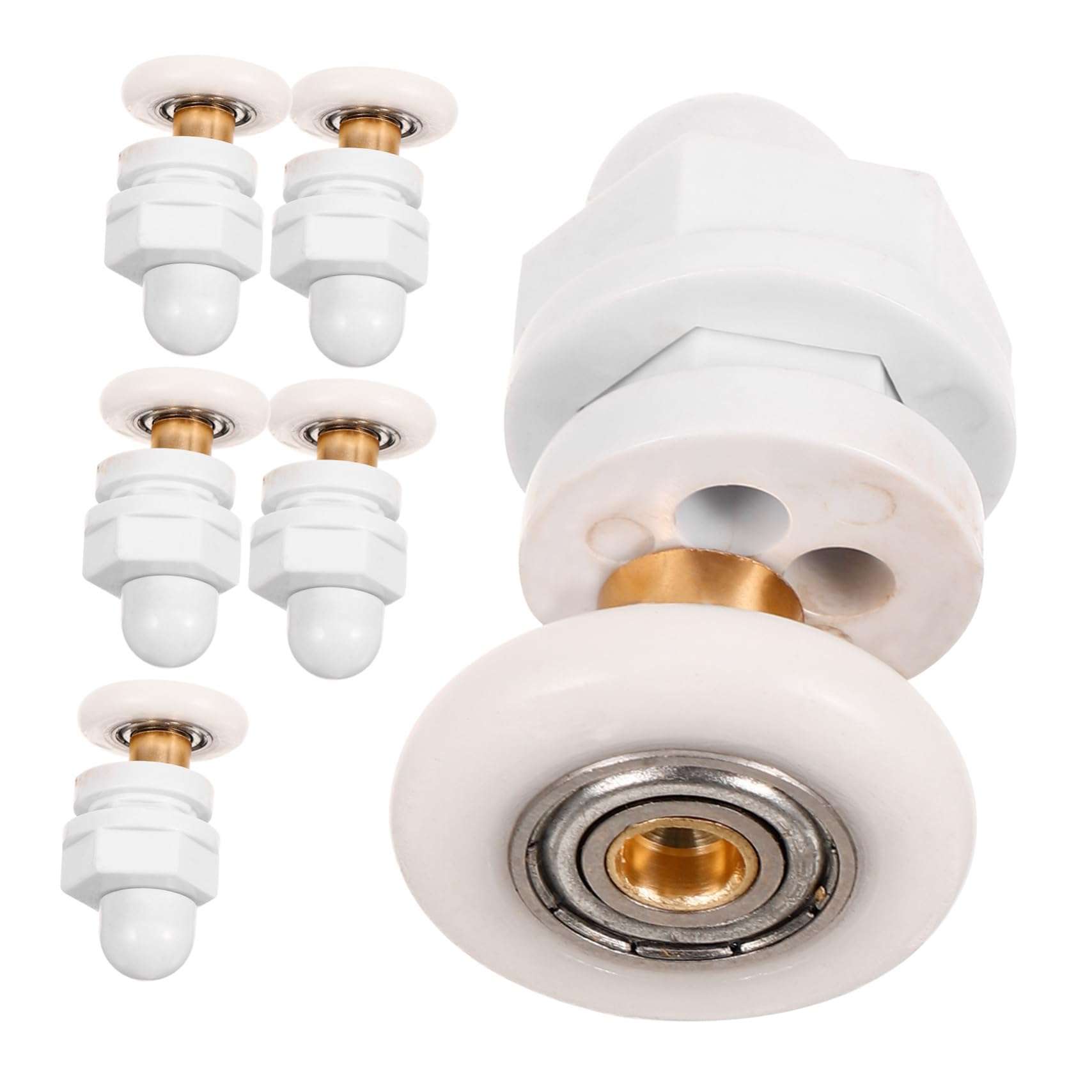 Hohopeti 6pcs Shower Room Pulley Shower Doors Glass Shower Door Rollers Replacement Roller Wheels Sliding Shower Door Wheels Shower Door Parts Shower Door Replacement Parts Nylon 1
