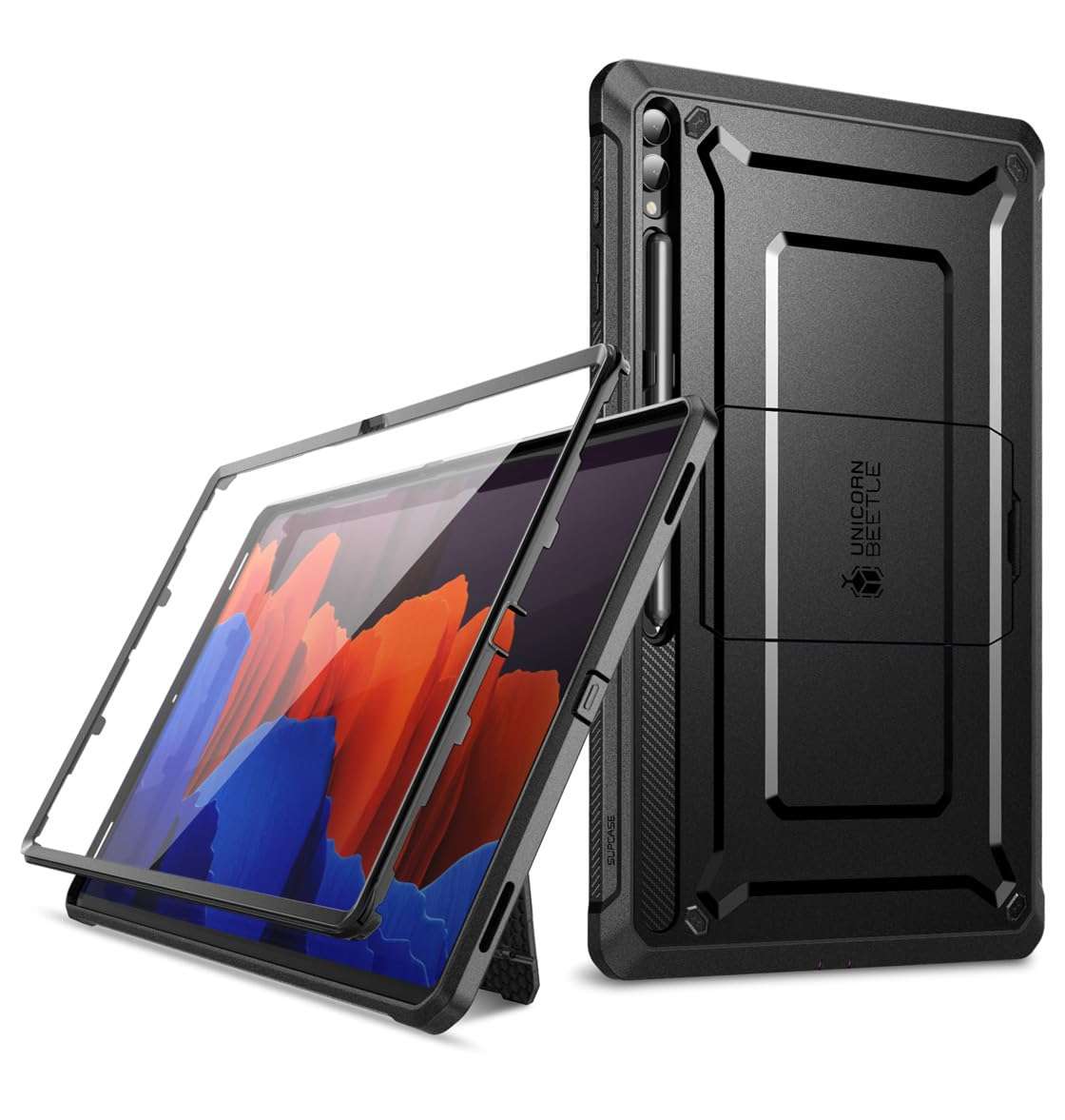 SUPCASE for Samsung Galaxy Tab S10 Ultra Case with Stand (Unicorn Beetle Pro), [Built-in Screen Protector & S Pen Holder] Full-Body Heavy Duty Tablet Cover for Galaxy Tab S9 Ultra/S8 Ultra, Black 1