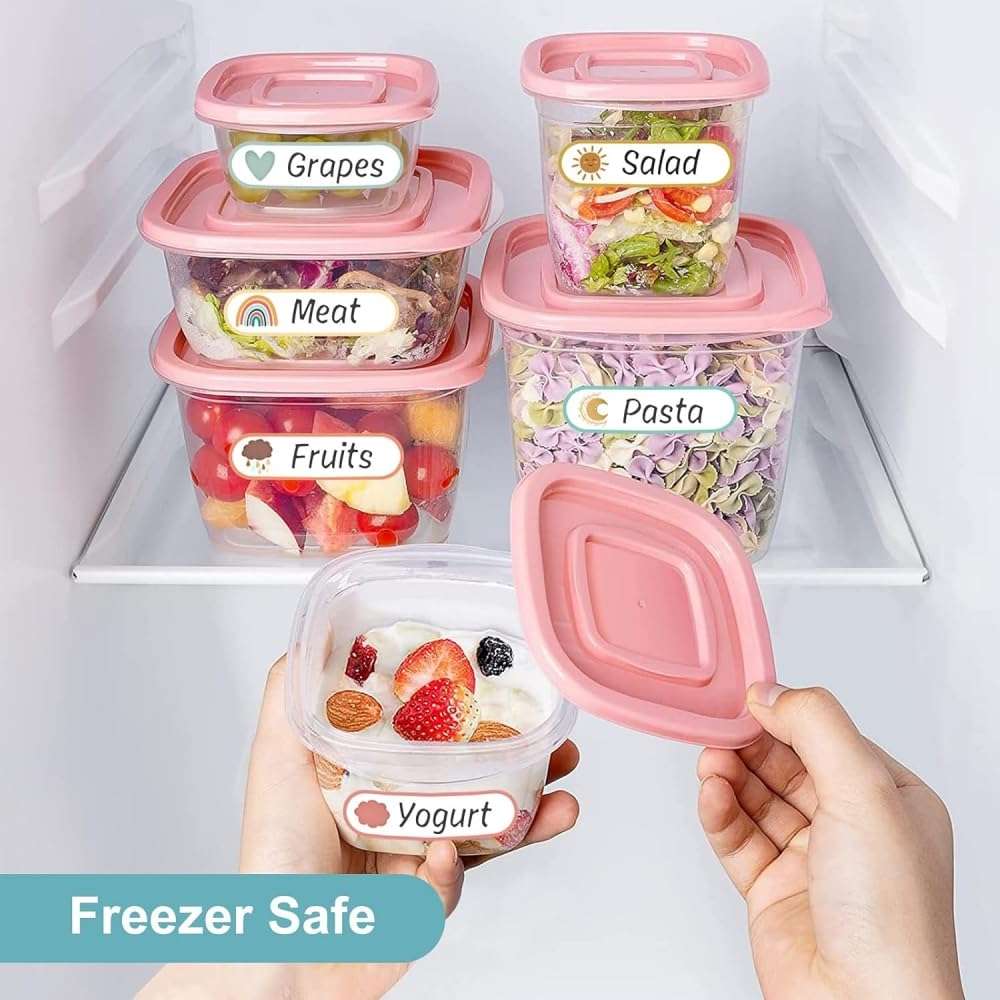 Name Stickers,Waterproof Stickers for Bottles,Waterproof Write-On Name LabelsName Sticker for Kitchen Jars,Baby Bottle Labels for Daycare,Self-Laminating School Name Labels for Kids (Cartoon Sticker) 5