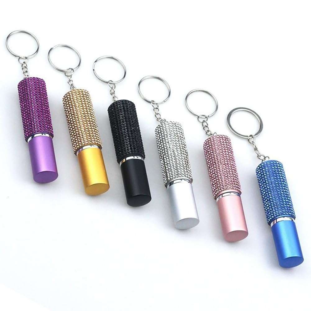 KDUPUP Glitter Crystal Portable Perfume Bottle for Travel, 5ML Empty Rhinestone Perfume Atomizer Bottle with Key Ring, Bling Cosmetic Perfume Bottle Essential Oil Bottle (Black) 3