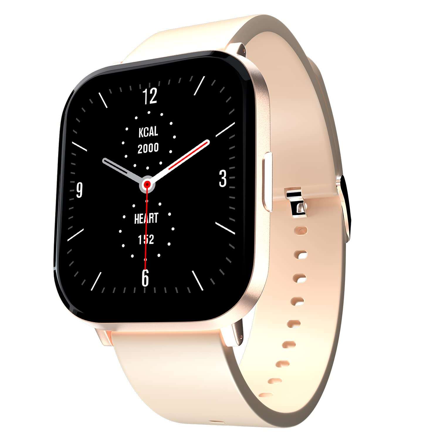 Fire-Boltt Ninja 2 Max 1.5 inches(3.9cm) Full Touch Display Smartwatch with SpO2, Heart Rate Tracking 20 Sports Mode Sleep Monitor, Camera Music Control, IP68 Dust Sweat Resistance (Rose Gold, L) 1