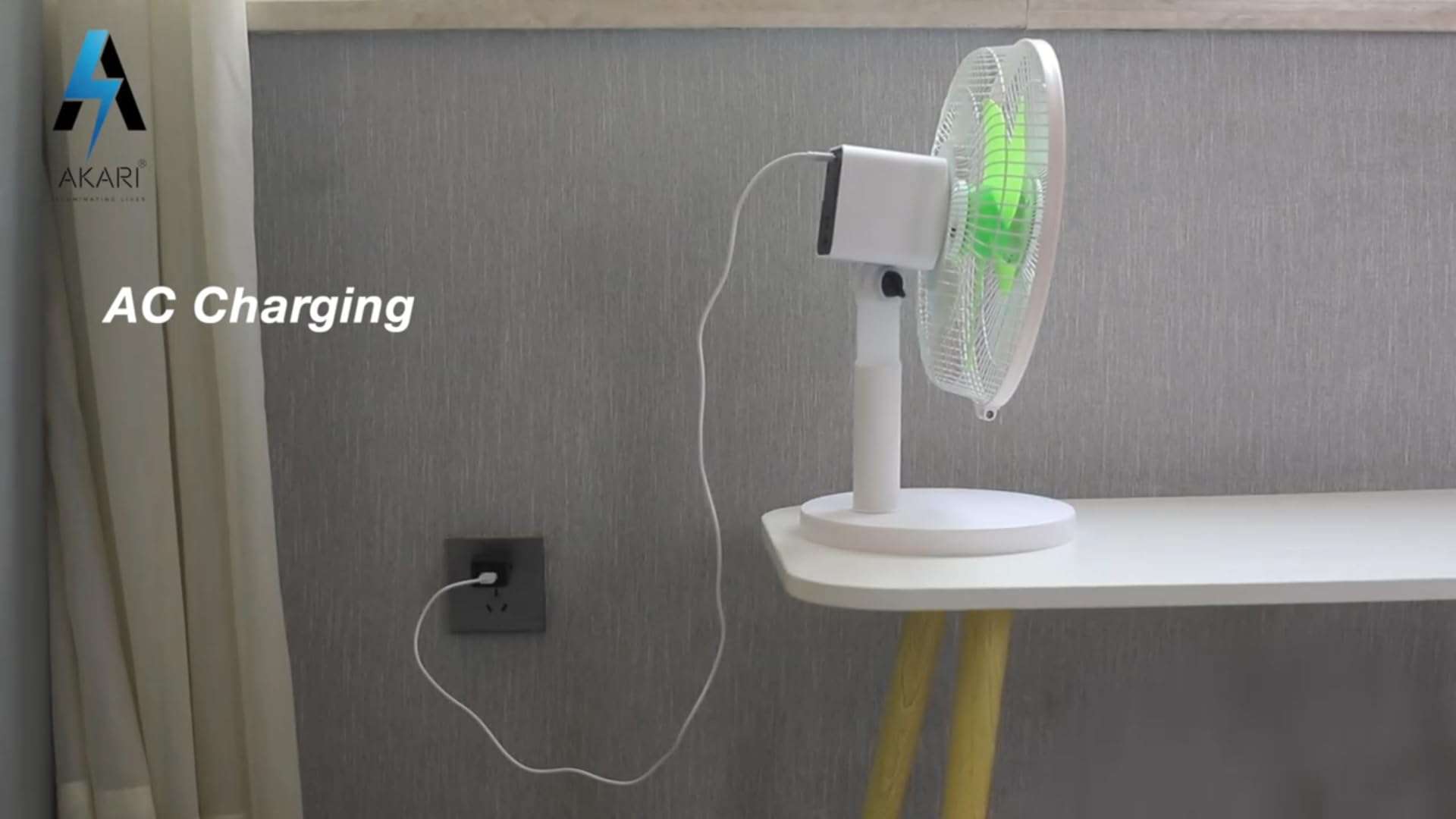 Akari Ak- 8110 Table Fan, CEILING Fan, 2 in 1 with AC/DC Multifucnctional Facility fan and Emergency LED Light, Oscilating Fan, Powerful Table fan,(Any Color will be sent) 5