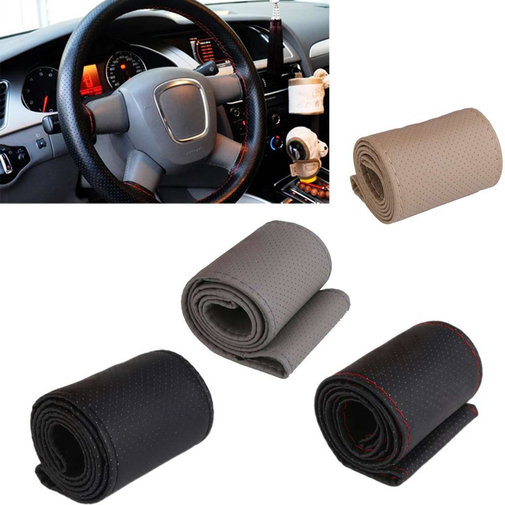 Generic DIY Car Steering Wheel Cover, Black 2
