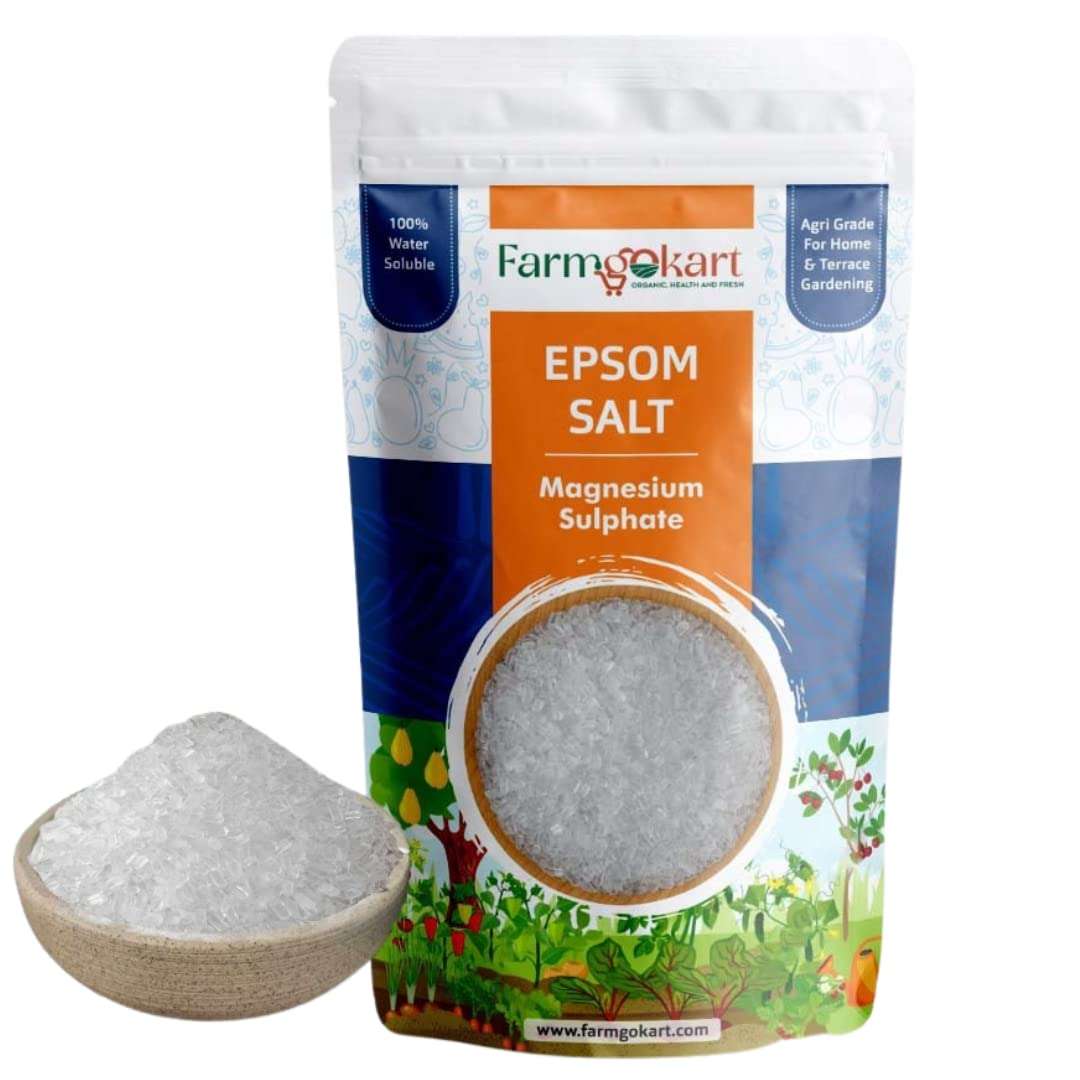 Farmgokart | Agri Grade | Epsom Salt Magnesium Sulphate | for Plant Growth and Plant Nutrient | 100% Water Soluble | (450 GMS) 1
