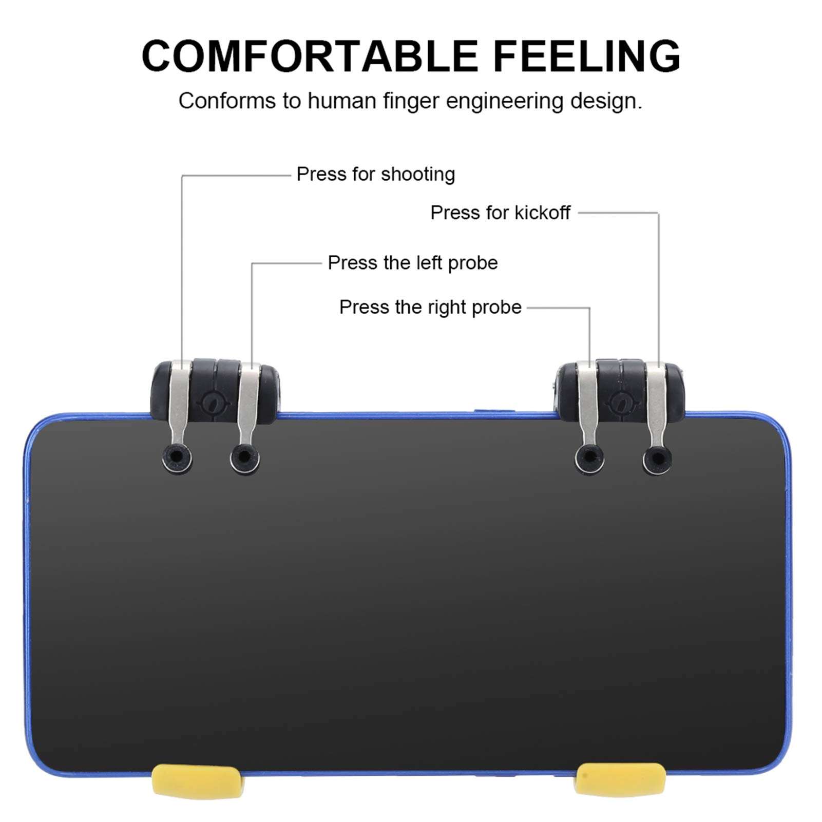 Mobile Game Controller Mobile Triggers Cellphone Game Trigger Shooter for PUBG/Fornite/Knives Out/Rules of Survival/Call of Duty Gamepad Trigger Joysticks for 4.7-6.5" iOS Android Phone 3