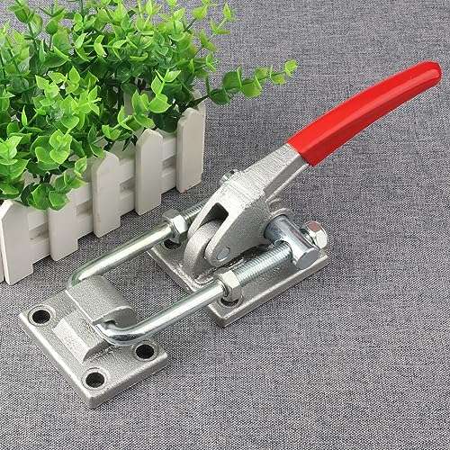 10.2 Inch Heavy Duty Large Toggle Clamp Latch, 7700Lbs Holding Capacity, Tire Carrier Latch, Self-Lock U-Bolt Adjustable for Trailer Latch, Machine, Smoker Lid, latches Hardware, by GENHAKON. 4