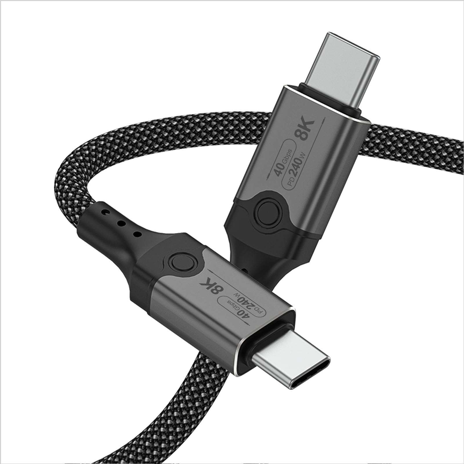 Unillous USB 4 Cable for Thunderbolt 4 Cable 5FT, 40Gbps Data Sync, 8K/6K@60Hz, 240W Charging, USB C to USB C Thunderbolt Cable, Compatible for MacBook, SSD, Docking, iPhone 16,eGPU 1
