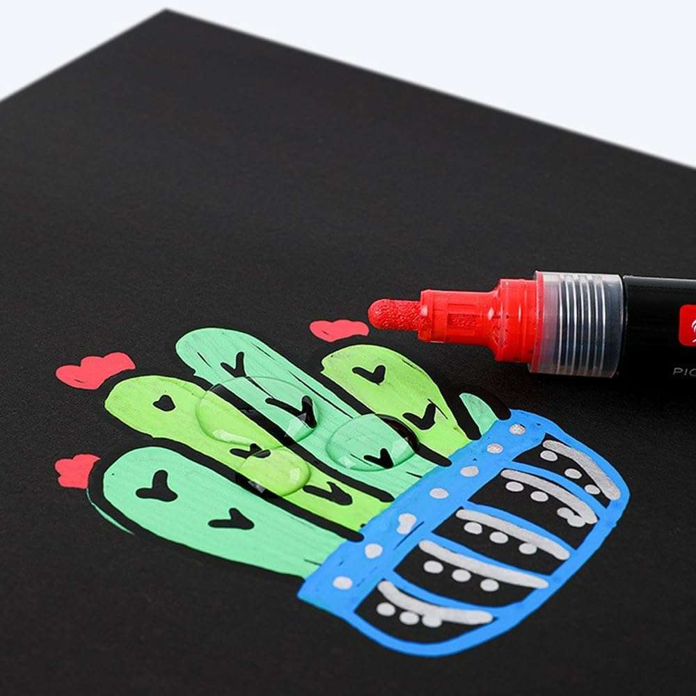 PennyWise® Acrylic Paint Markers Waterproof Permanent Art DIY Pens, 4 MM Tip, Ideal For Painting, Drawing, Stenciling, Etching, Stamping. (Set Of 24 Shades) 5