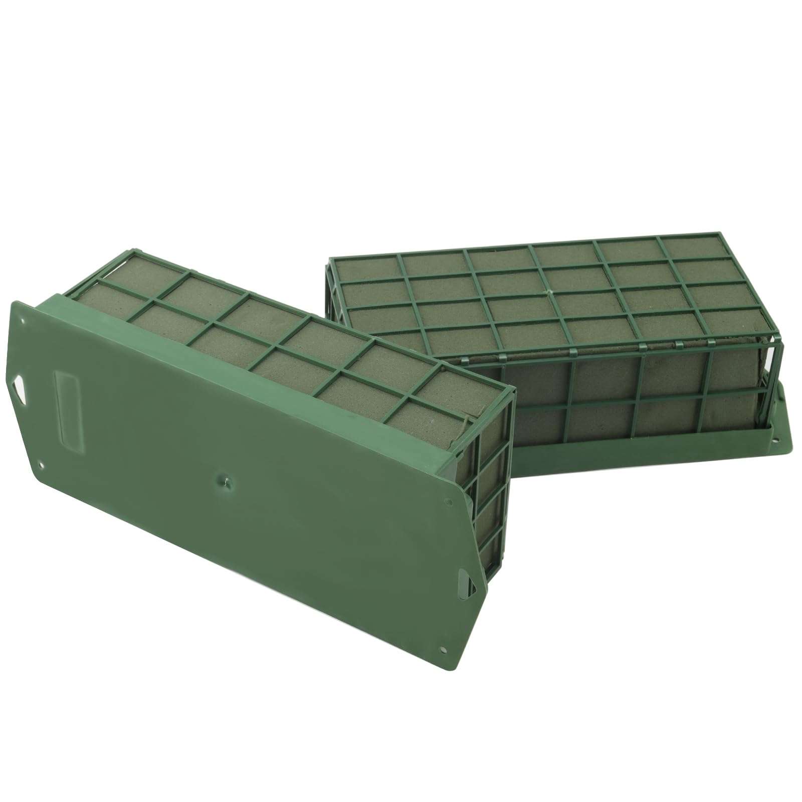 HOIGON 4 Pcs Floral Foam Cage, Rectangle Flower Holder with Floral Foam Block, Flower Cage for Fresh and Artificial Floral Arrangement, Wedding Decors, 11.6 x 4.6 x 3.1 Inch 5