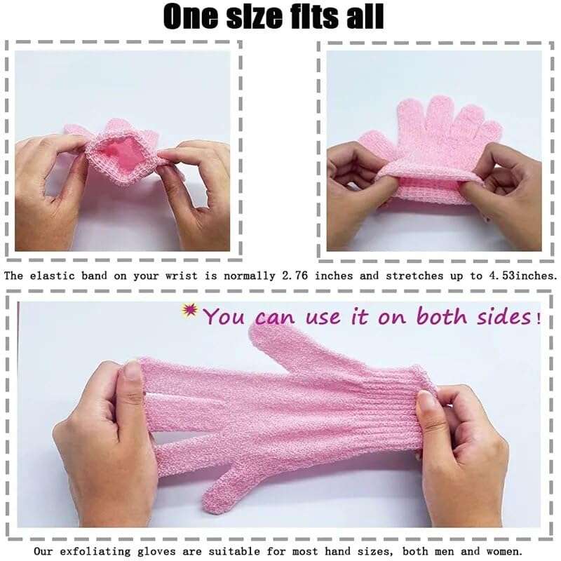 MobFest® Exfoliating Bath Gloves Tan Removal | Remove Dead Skin And Dirt | Deep Clean Exfoliating Glove - Multicolor (8) 4