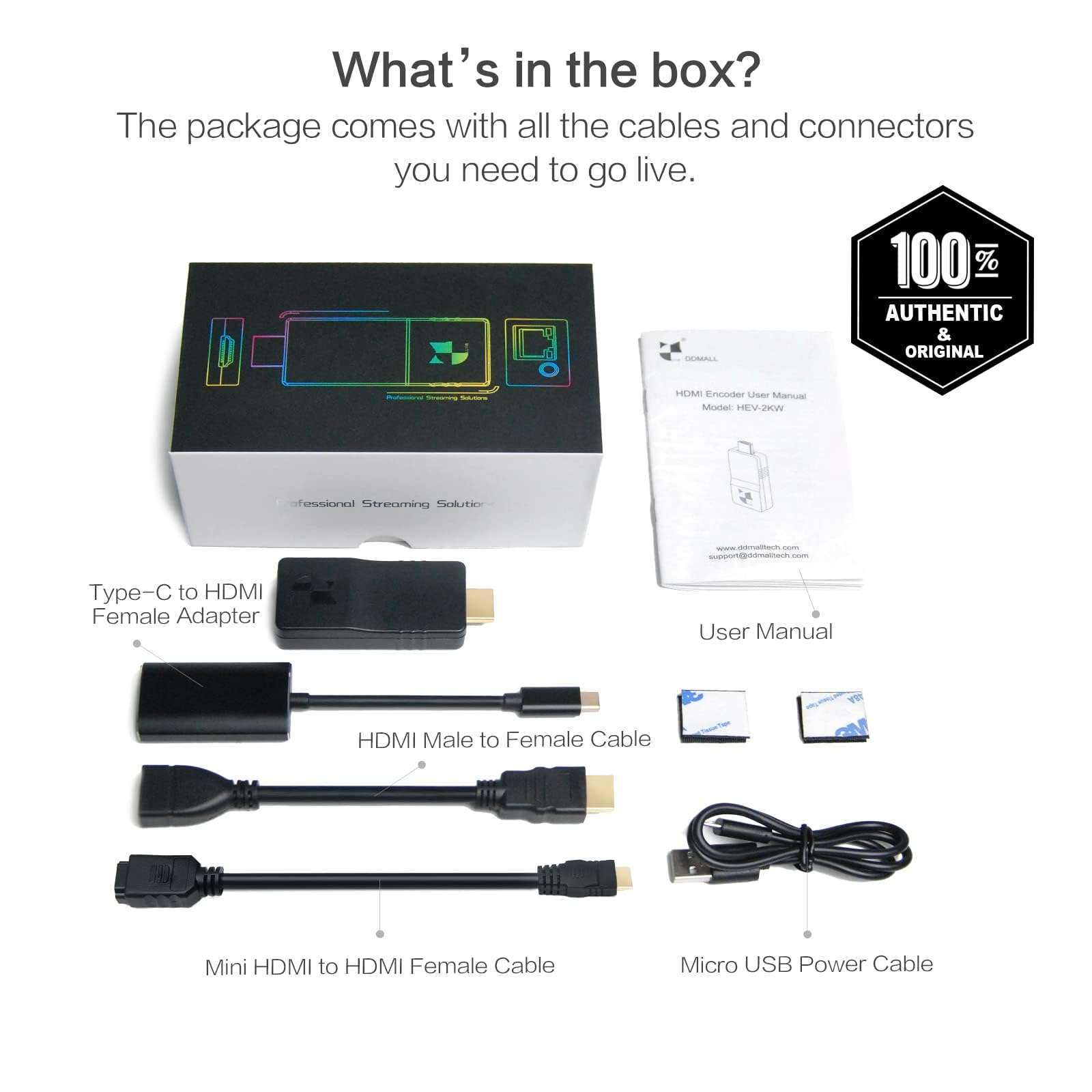 DDMALL Wireless HDMI Encoder HEVC, H.265 H.264 Video Encoder, Live Stream Encoder 1080p Support RTSP UDP RTMP, IPTV Encoder for Facebook, YouTube Live, Twitch and More (HEV-2KW) 6