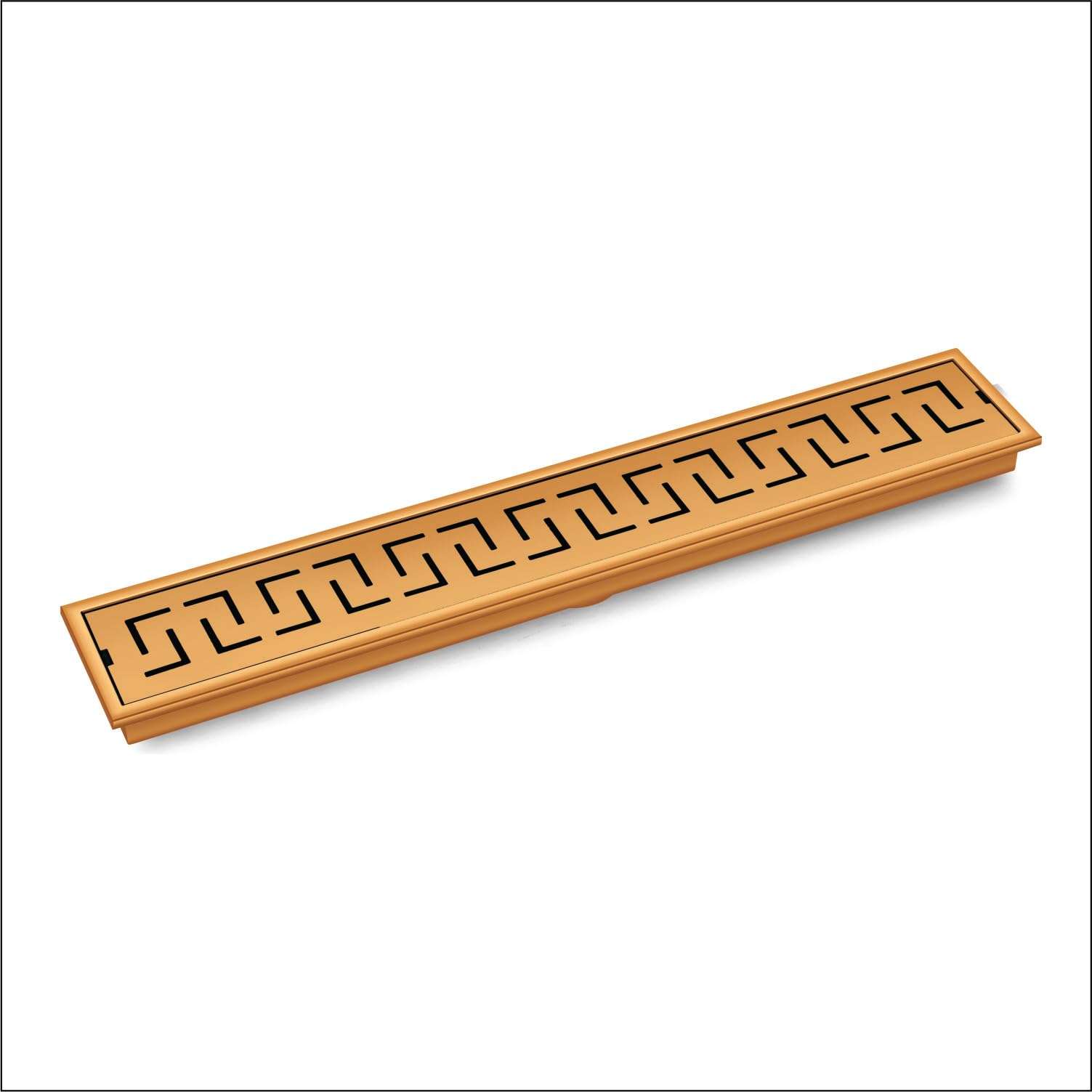 SANJAY CHILLY Trio Shower Channel Drainer SS Floor Drain Channel 304 Grade Cockroach Trap with Collar Bathroom GRATINGS Colour Collection (Side Hole - Rose Gold - 36x4 INCH) 3