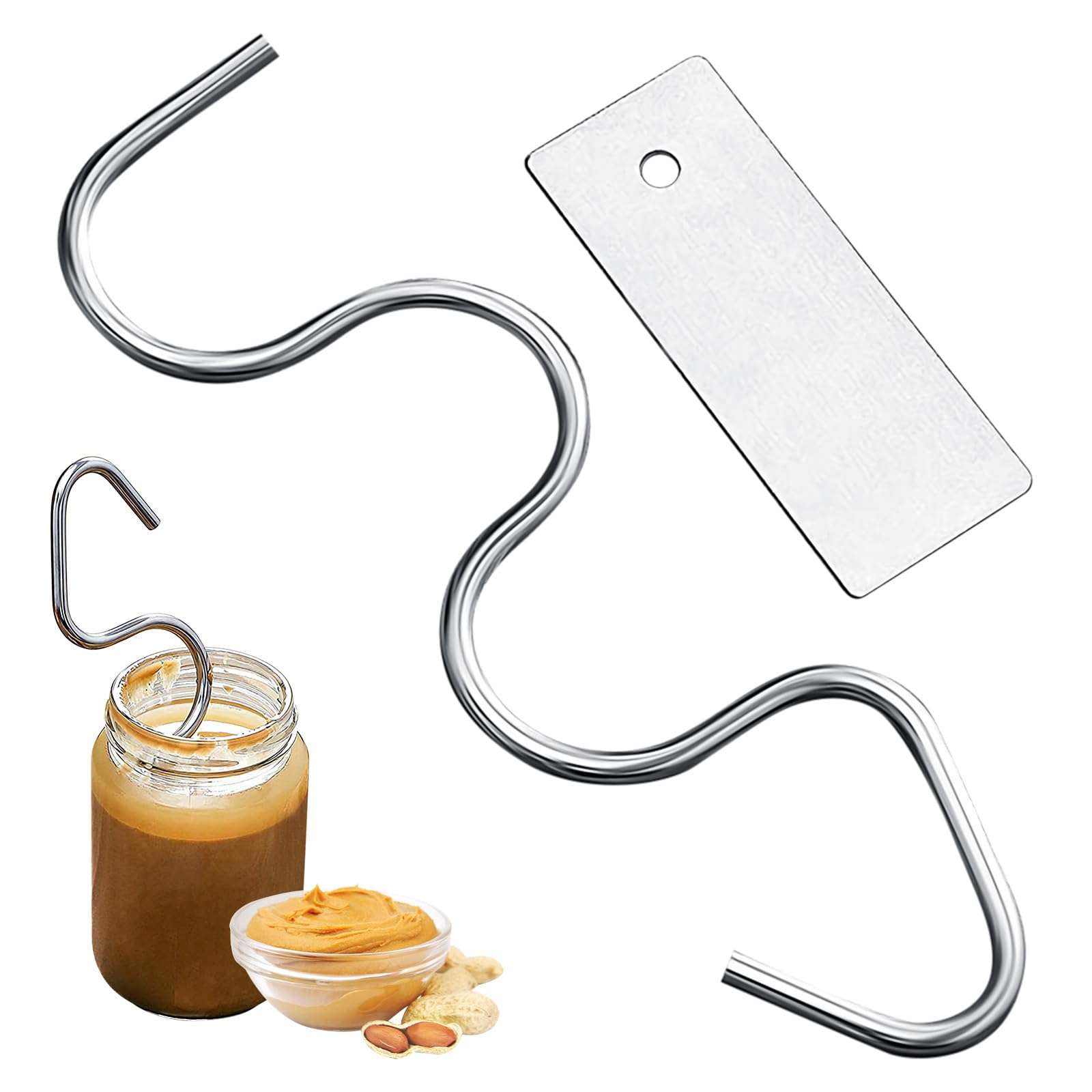 2 Pack Peanut Butter Stirrer - Mixer Tool, Multipurpose Stainless Steel Nut Butter Manual Churner Gadgets Jam Stirring Tool, Butter Stirrer Tool For Mixing Various Butter, Almond for Kitchen 1