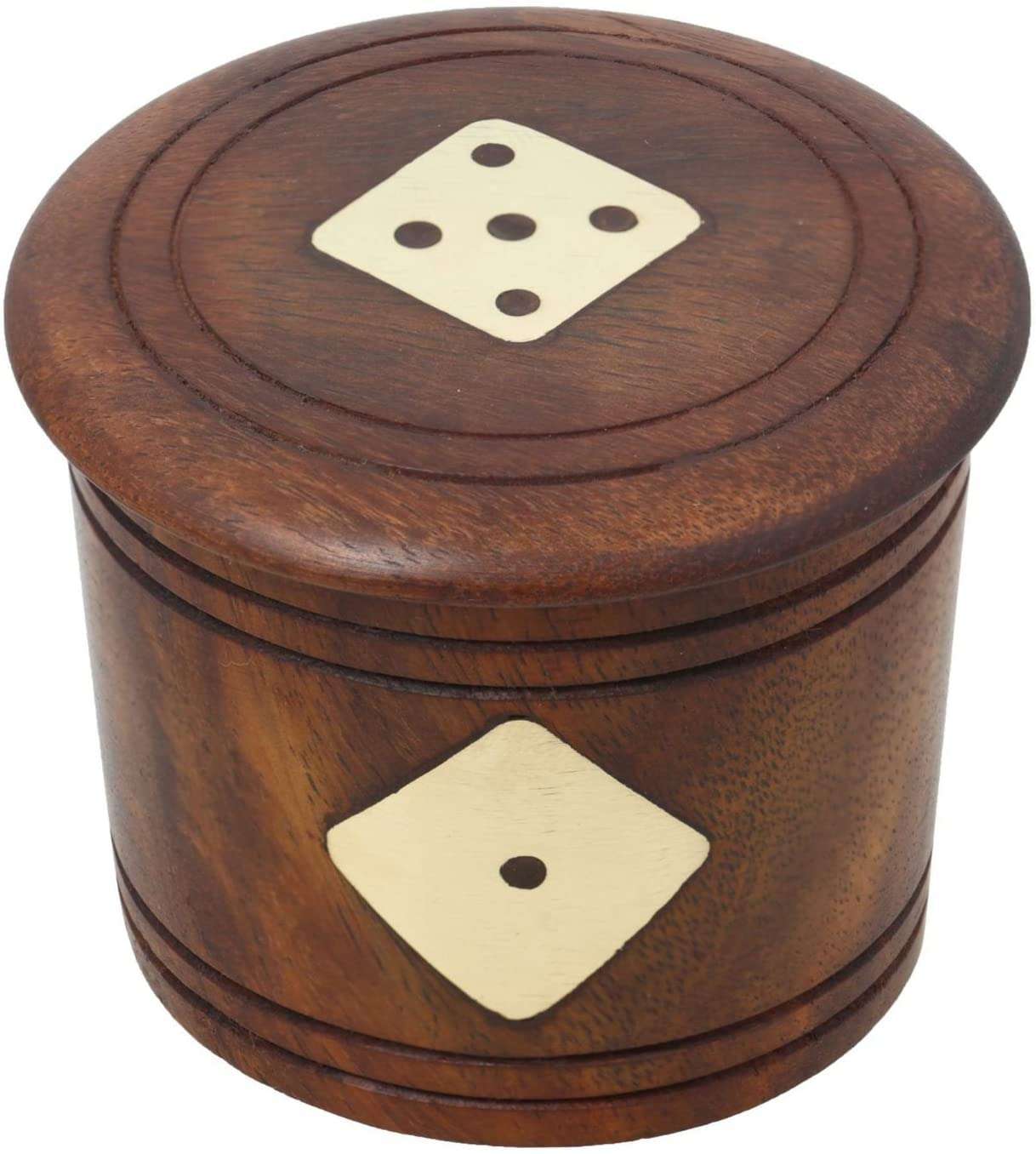 RoyaltyRoute Professional Dice Cup 5 Dice - Handmade Indian Dice Game Set Decorative Storage Box - Christmas Gifts 2