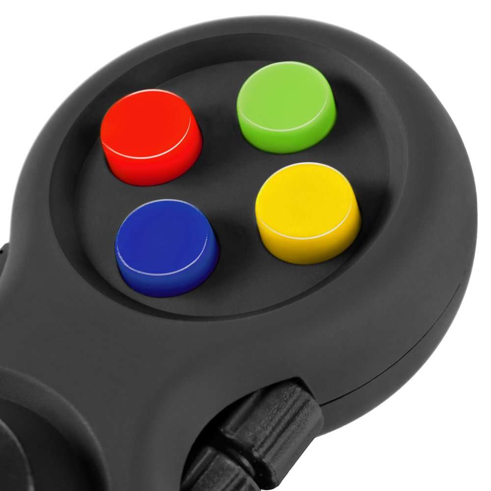 True Tonic Toys - The Original Fidget Retro: The Rubberized Classic Controller Game Pad Fidget Focus Toy with 8-Fidget Functions and Lanyard - Perfect for Relieving Stress 3