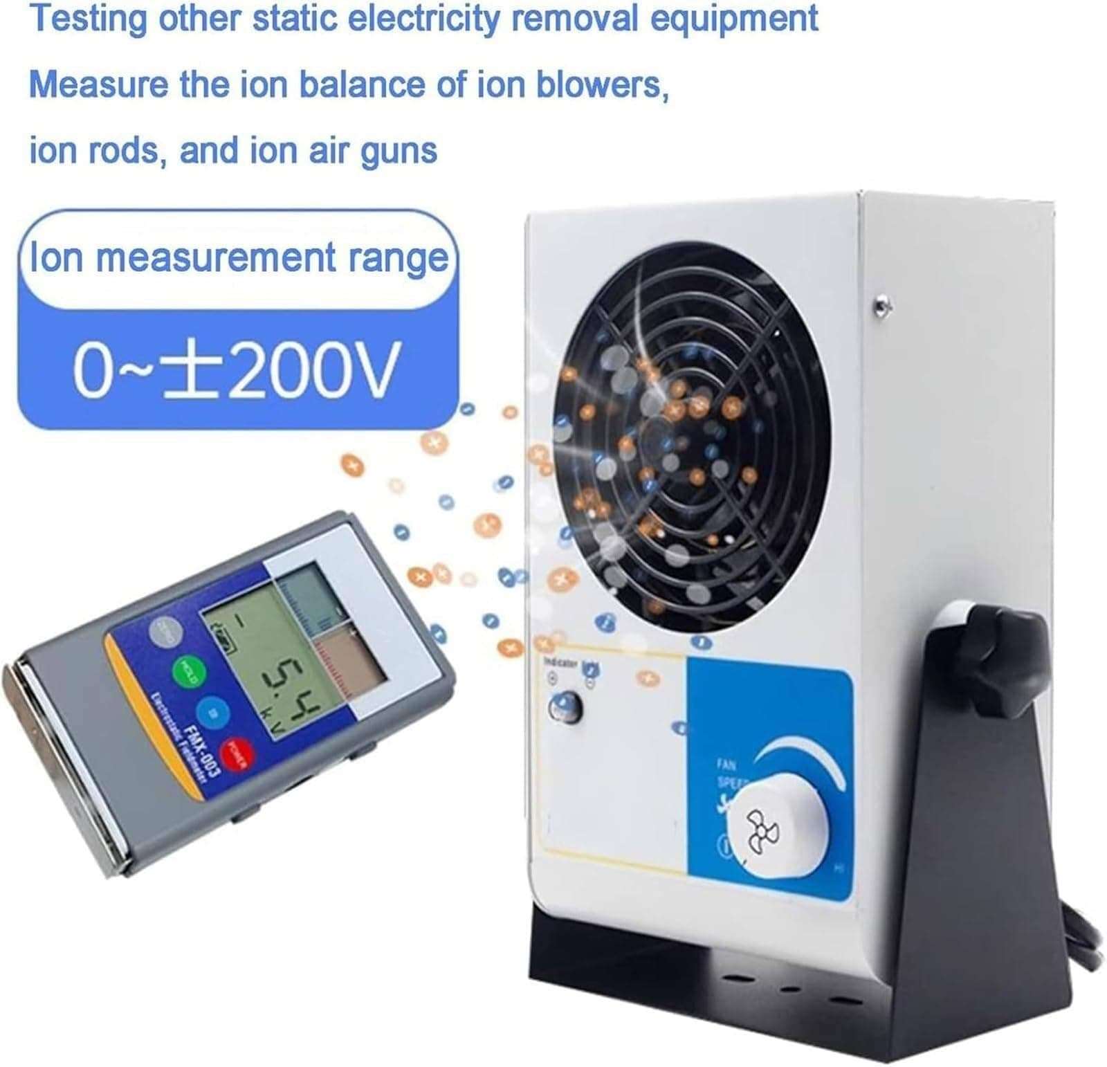 DJCDDM Electrostatic Field Tester，Hand Held Fieldmeter Measuring Digital ESD Test Meter Electrostatic Field Tester Ion Balance Tester LCD Digital Display 3