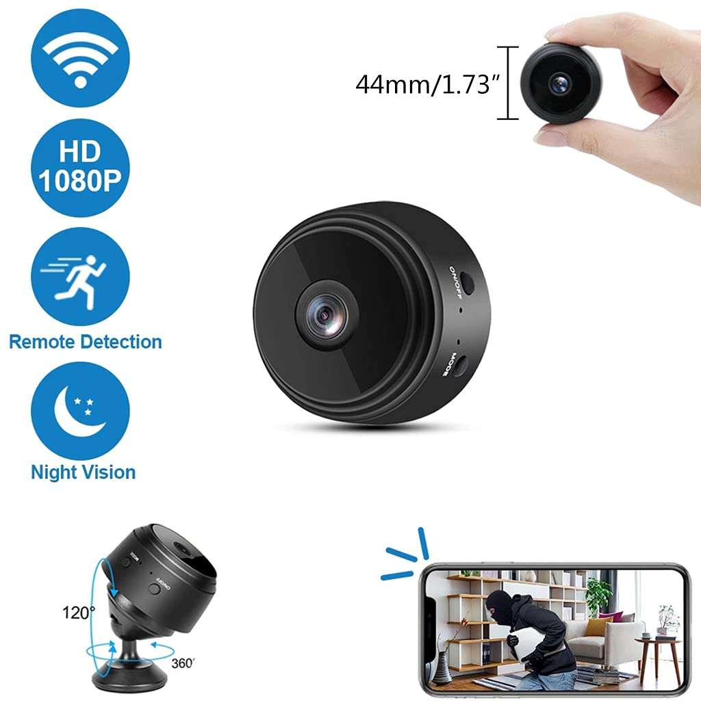 ANXPTIME Durable Mini Camera IP Camera HD Wireless Night Vision Recording Camcorder WiFi Remote Monitor with Motion Detection Cam 3