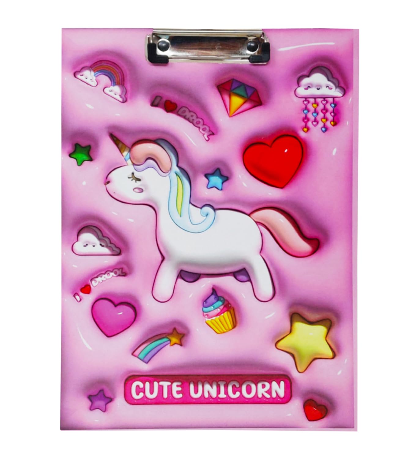 PARTEET Unicorn Exam Pad for Kids Wooden Cardboard, Clipboard Bubble,Cardholder for Students, Kids, Teachers A4 Letter Size Writing Examination Pad/Exam Pad/Writing Pad Return Gift for Kids(Pink)
