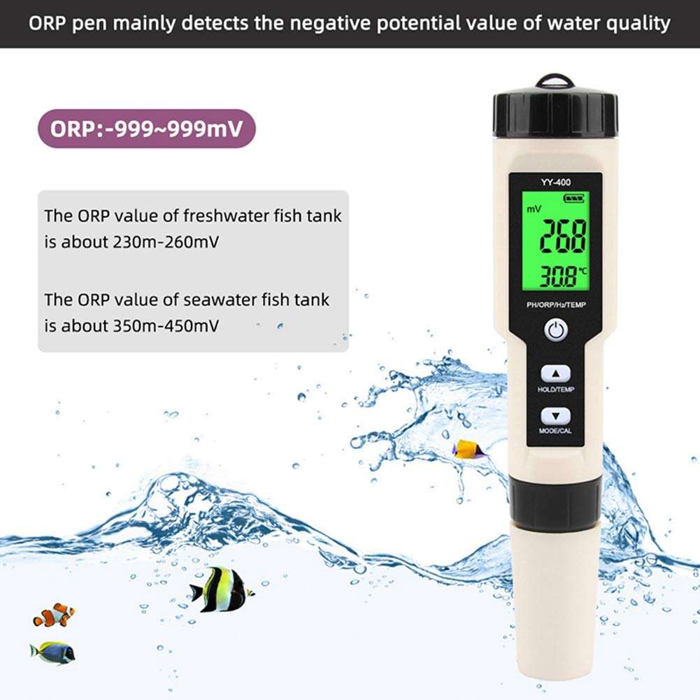 bobotron New YY-400 Hydrogen Ion Concentration Water Quality Test Pen PH/ORP/H2 and TEM 4 in 1 Digital Drinking Water Meter 3