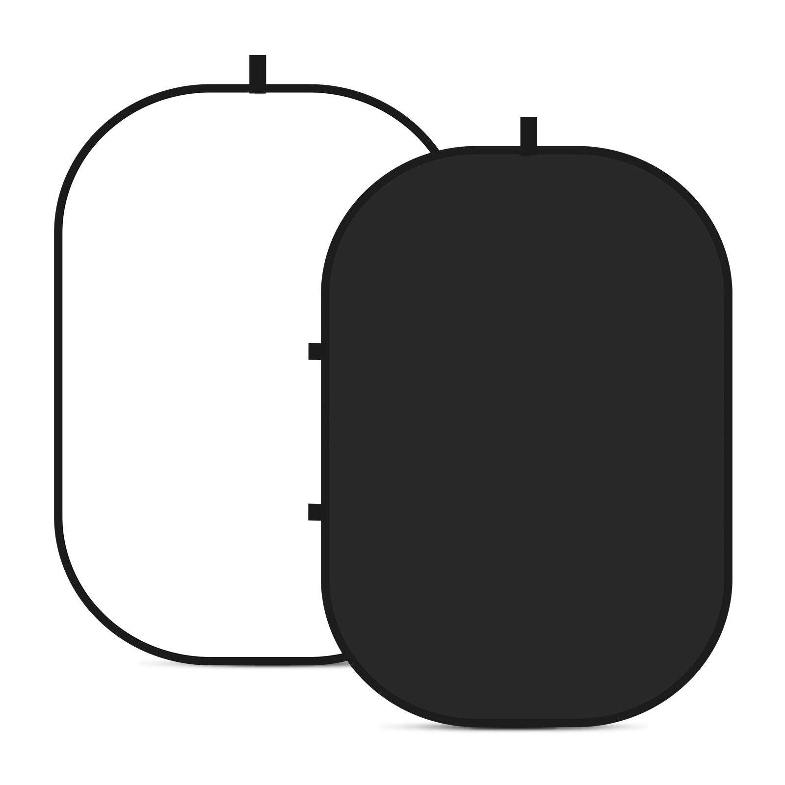 NEEWER Chromakey Backdrops, Double Sided Black Screen and White Screen, 2 in 1 Collapsible and Reversible Background for Photography, Gaming and Live Streaming, 5'×6.6'/1.5m×2m (Black/White) 1