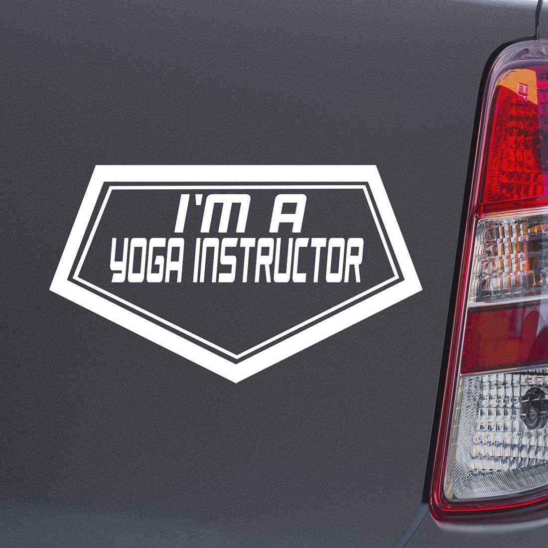 Custom Brother - I'm A Yoga Instructor White Color Car Laptop Wall Bumper Decal Sticker, DesD58 1