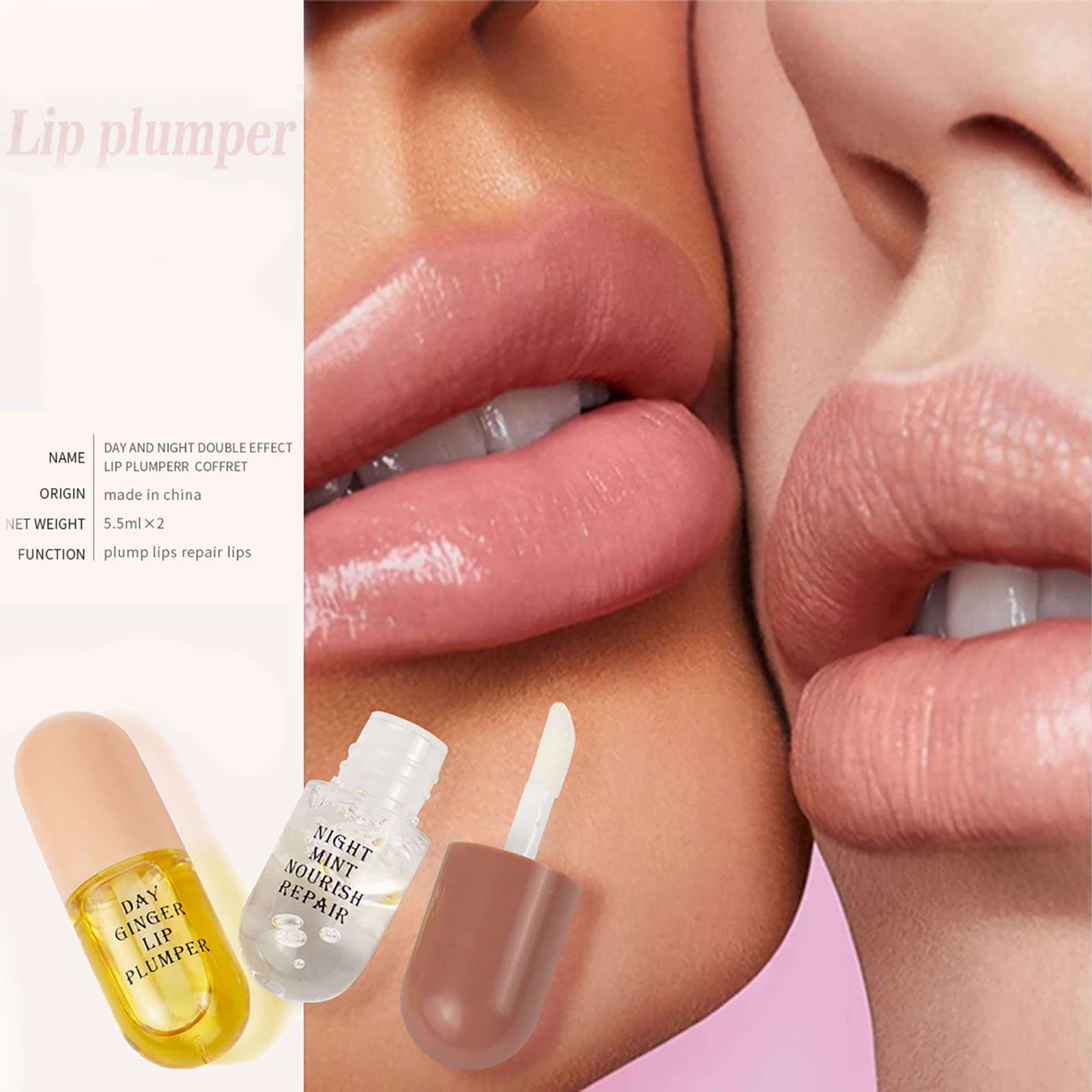 HESTAY Lip Plumper Kit, Lip Plumping Serum Instant Fuller Lips, Plumping Lip Oil Hydrating Lip Gloss, Extreme Lip Plumper, Make Lips Fuller and Moisturizing (3Pcs) 6