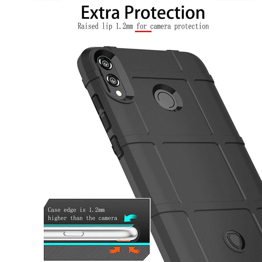 DINGXUEMEI XUEMEI CASE Silicone Cell Phone Cases & Covers Full Coverage Shockproof TPU Case for Huawei Honor 8X Max(Black) (Color : Green) 6