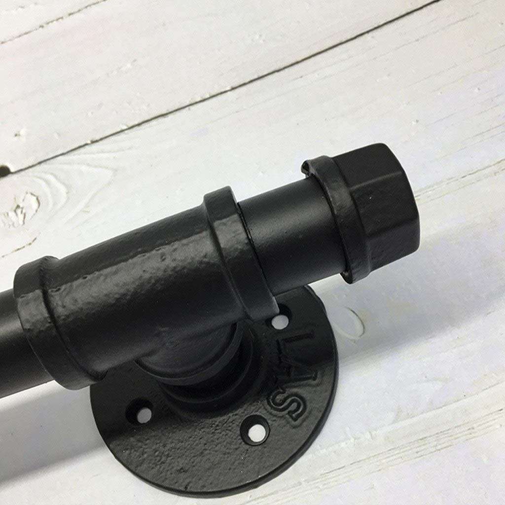 RTY-BY Black Barn Door Handle External Internal Pull - Wrought Iron Sliding Patio Door Handle Replacement Hardware Sets with Screw Fix - for Gate Shed and Garage Outdoor Indoor (Size : 38cm) 6