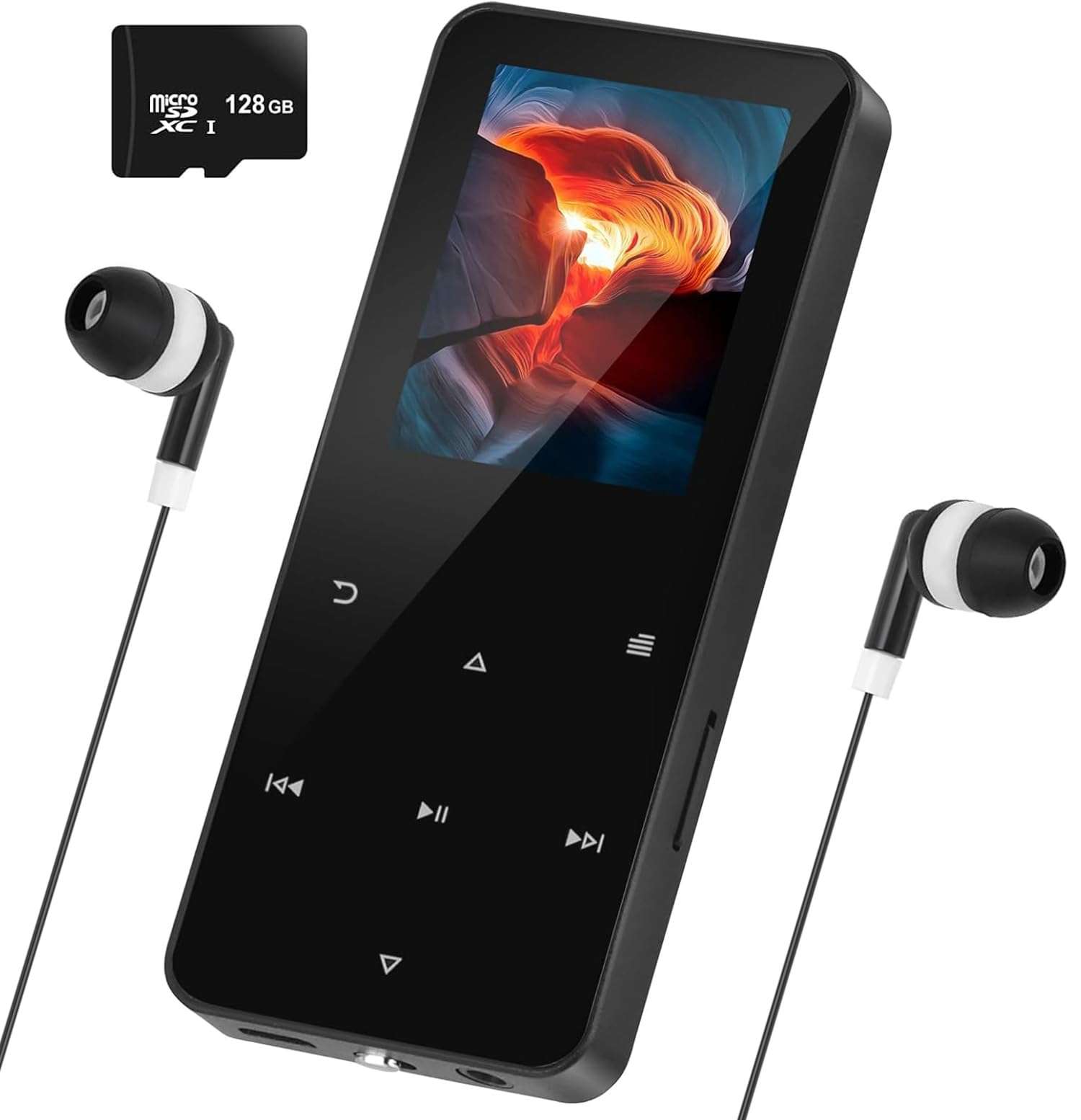 144GB MP3 Player with Bluetooth 5.2, Music Player with Built-in Speaker/FM Radio/Voice Recorder/E-Book Reader, Lossless Sound Multifunctional Mini Design Ideal for Sport Running (Earphones Included) 1